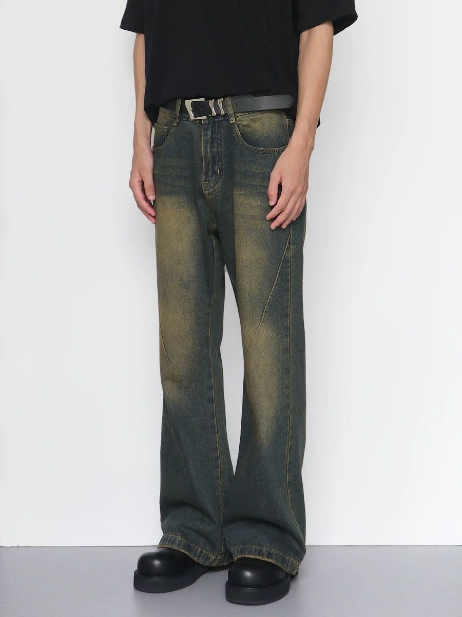 Vintage Retro distressed men's street loose straight bootcut jeans Size US 32 / EU 48 - 3 Thumbnail