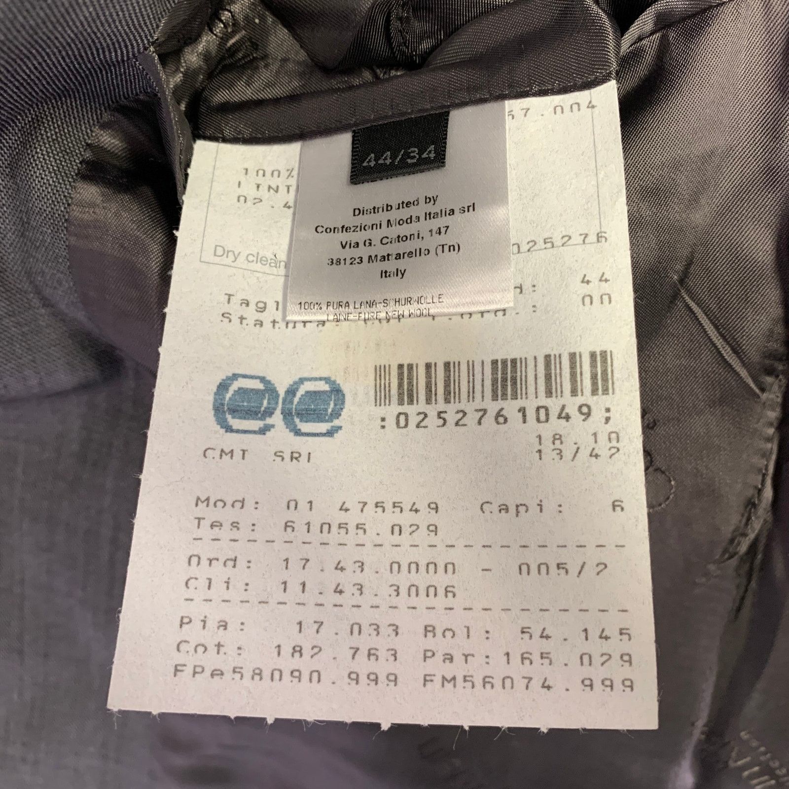 Calvin Klein CALVIN KLEIN COLLECTION Size 34 Grey Wool Notch Lapel Suit Size 34R - 8 Thumbnail