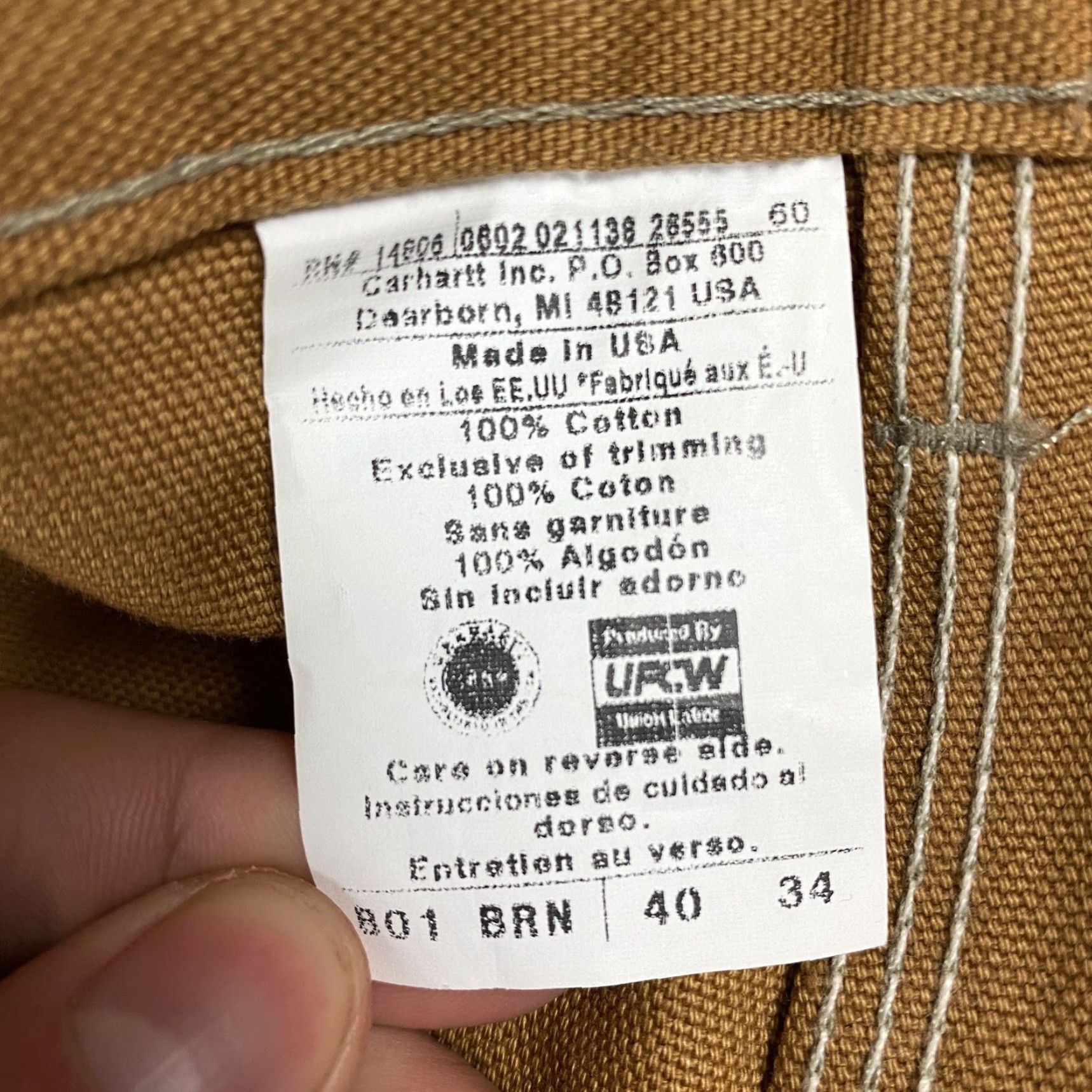 Carhartt VINTAGE Carhartt Men's Double Knee Canvas Pants 40x34 Brown Workwear USA UNION Size US 40 / EU 56 - 6 Thumbnail