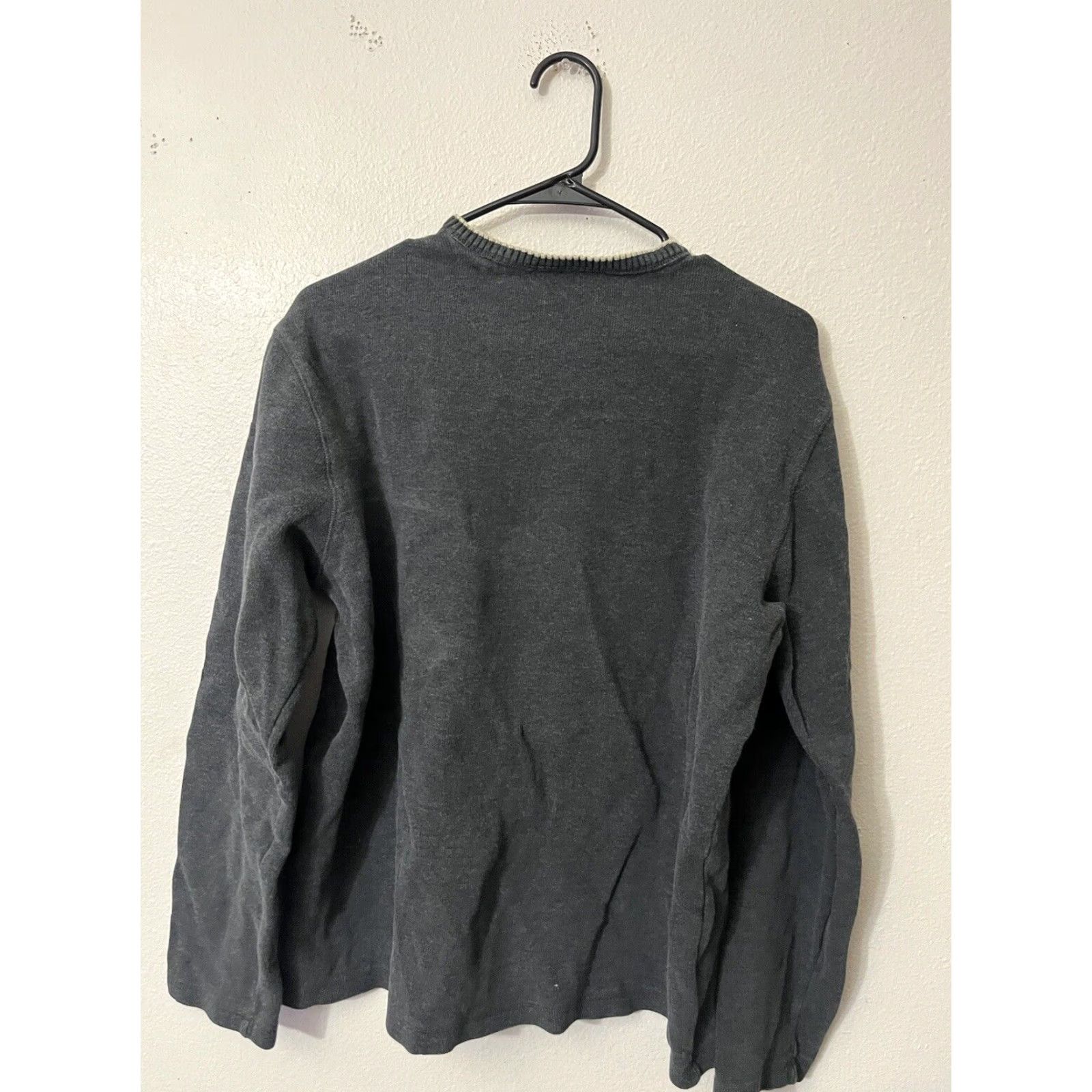 Express VINTAGE Men's Express Casual Pullover V-Neck Sweater L Charcoal Grey Classic Fit Size US L / EU 52-54 / 3 - 3 Thumbnail