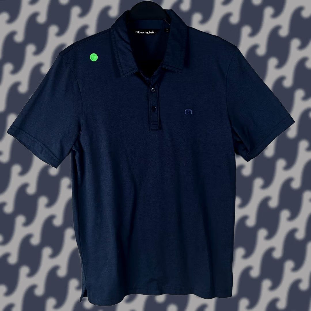 TravisMathew TravisMathew Mens Navy Blue Pima Cotton Blend Short Sleeve Polo Shirt M Size US M / EU 48-50 / 2 - 1 Thumbnail