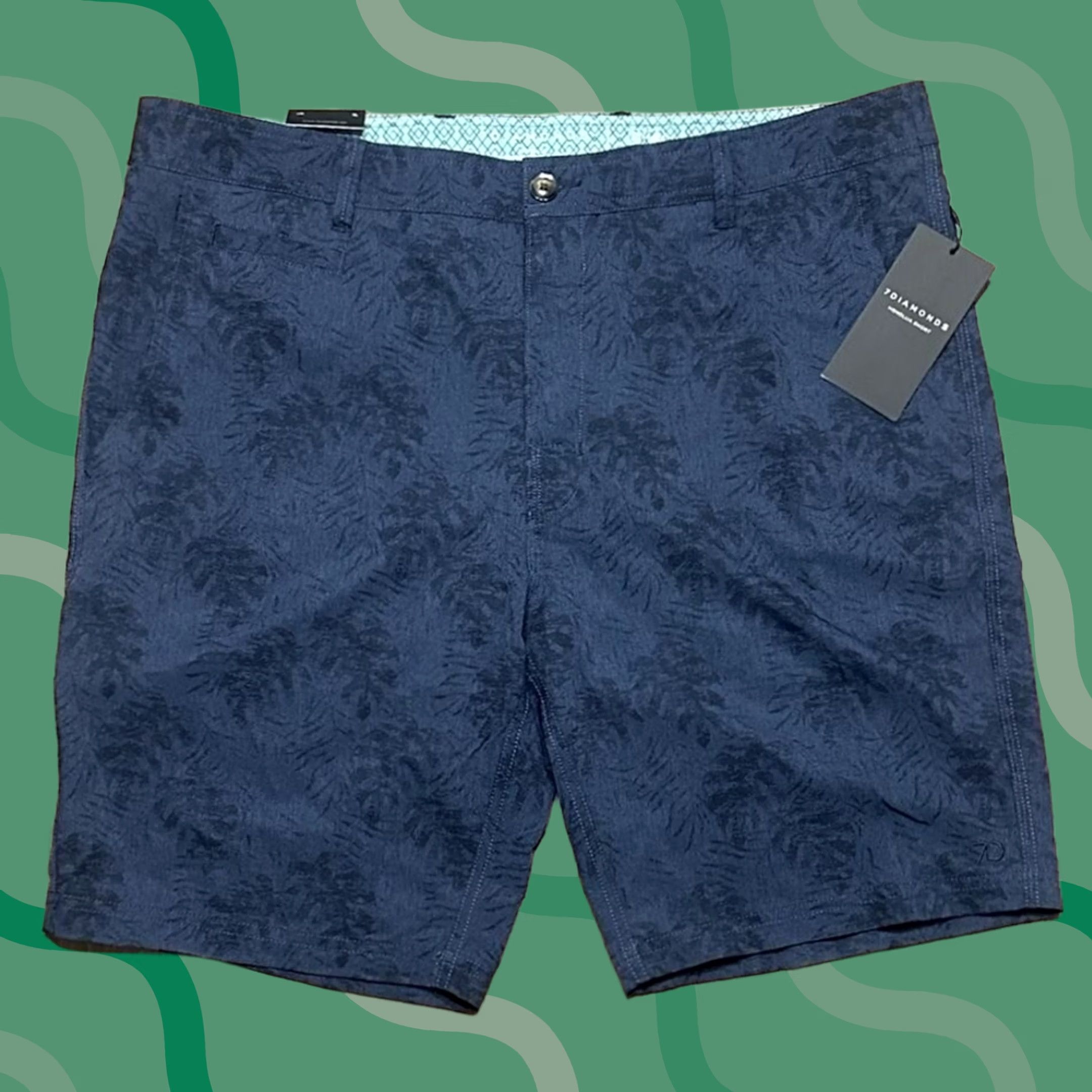Vintage 7 Diamonds Honolua Performance Hybrid Shorts Blue Palms Men's Sz 38 Size US 38 / EU 54 - 1 Thumbnail