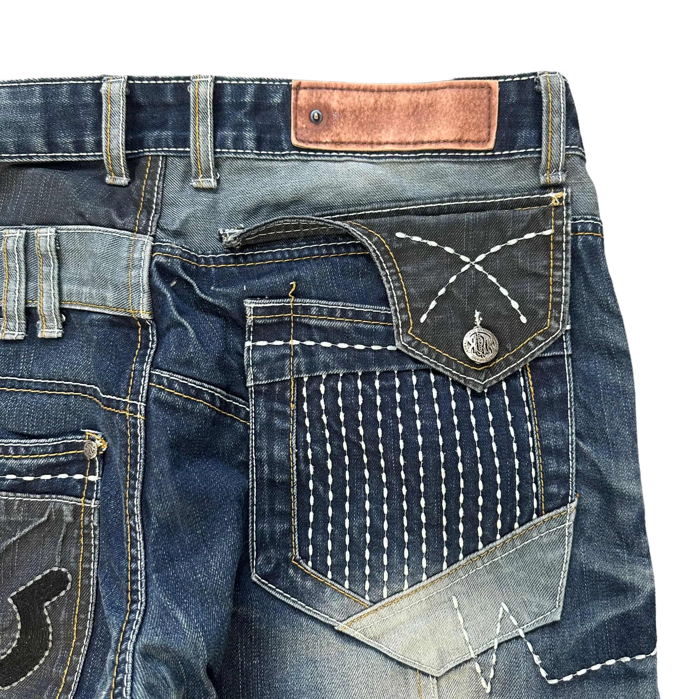 Japanese Brand JAPRAG JP 2131 CRAZY DESIGN DECONSTRUCTED DENIM #8641-018 Size US 34 / EU 50 - 16 Thumbnail
