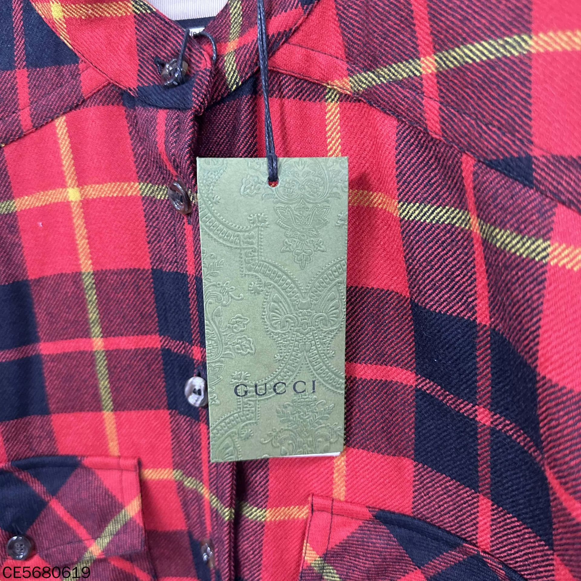 Gucci GUCCI Red Black Checkered Double G Shirt 38 Size XS / US 0-2 / IT 36-38 - 6 Thumbnail