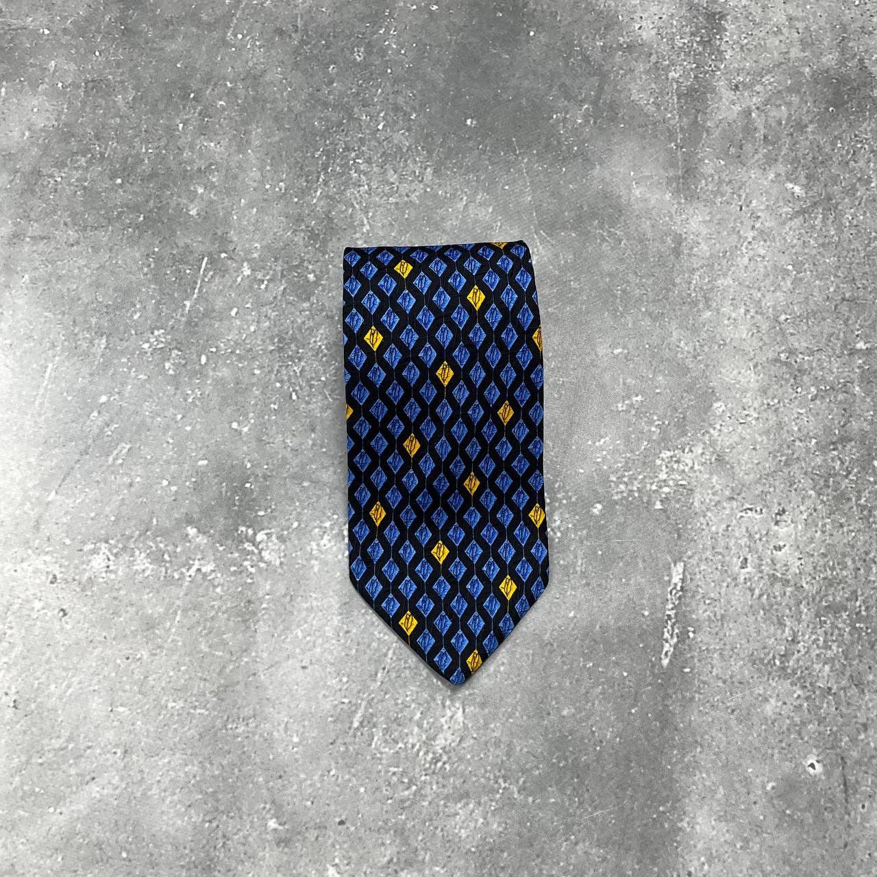 Valentino Vintage Valentino Cravatte Silk Tie Blue/ Yellow Size ONE SIZE - 3 Thumbnail