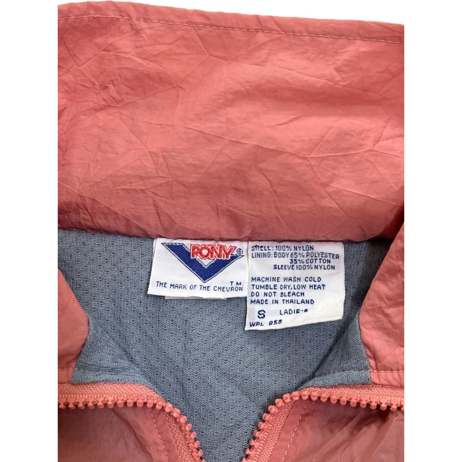 PONY VINTAGE PONY Windbreaker Jacket Womens Small NWT 80s Deadstock Pink Nylon Zip Front Pockets Chevron Logo Womens 80s style? Size S / US 4 / IT 40 - 6 Thumbnail