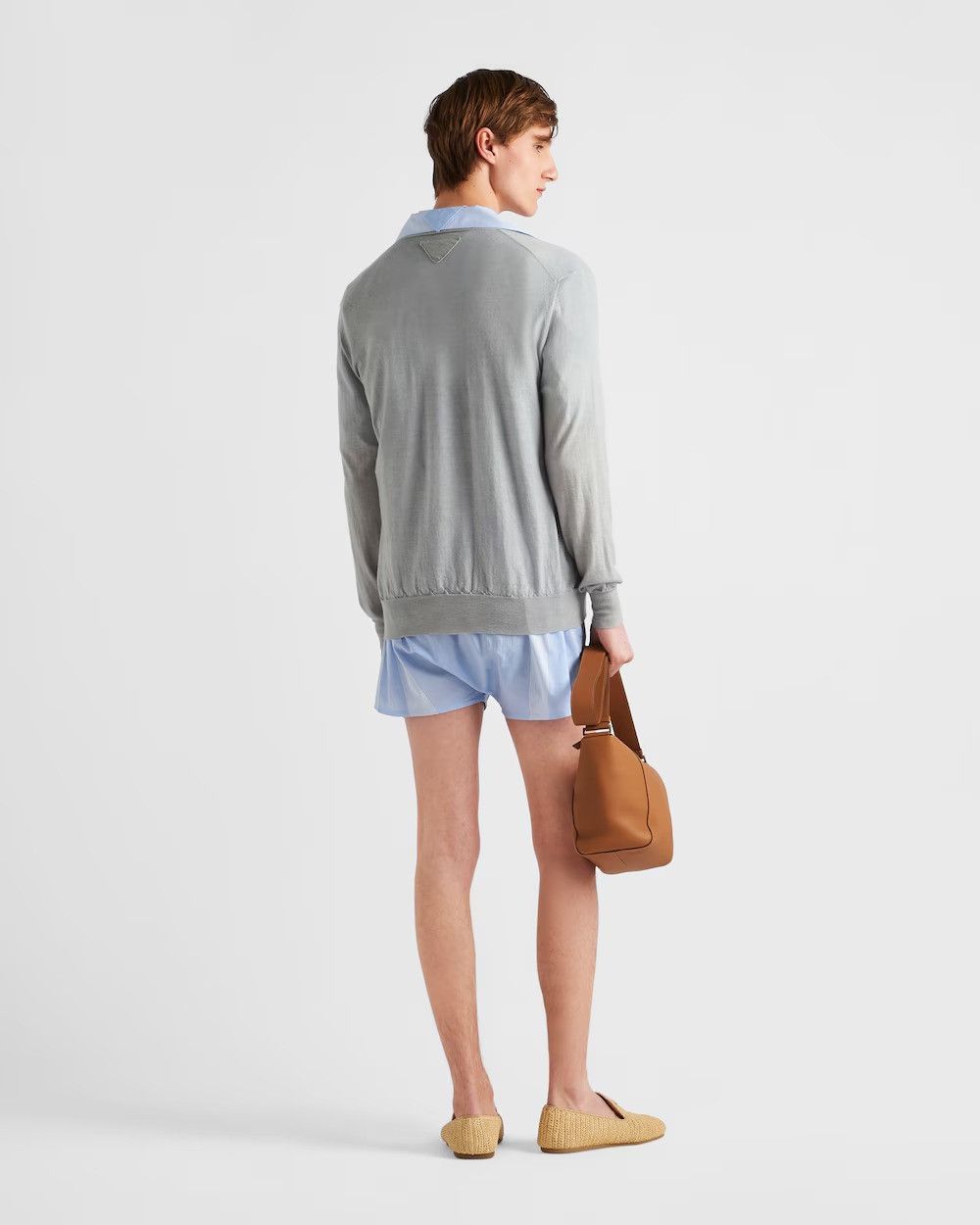 Prada o1bcso1str1025 Cotton Boxer Shorts in Blue/White Size US 36 / EU 52 - 5 Thumbnail