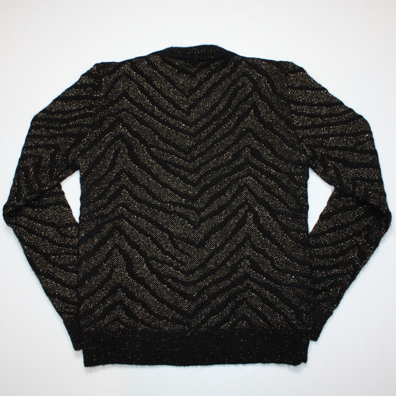 Saint Laurent Paris Zebra Print Lurex Mohair Black Sweater in size M NWT $1705 Size M / US 6-8 / IT 42-44 - 12 Thumbnail