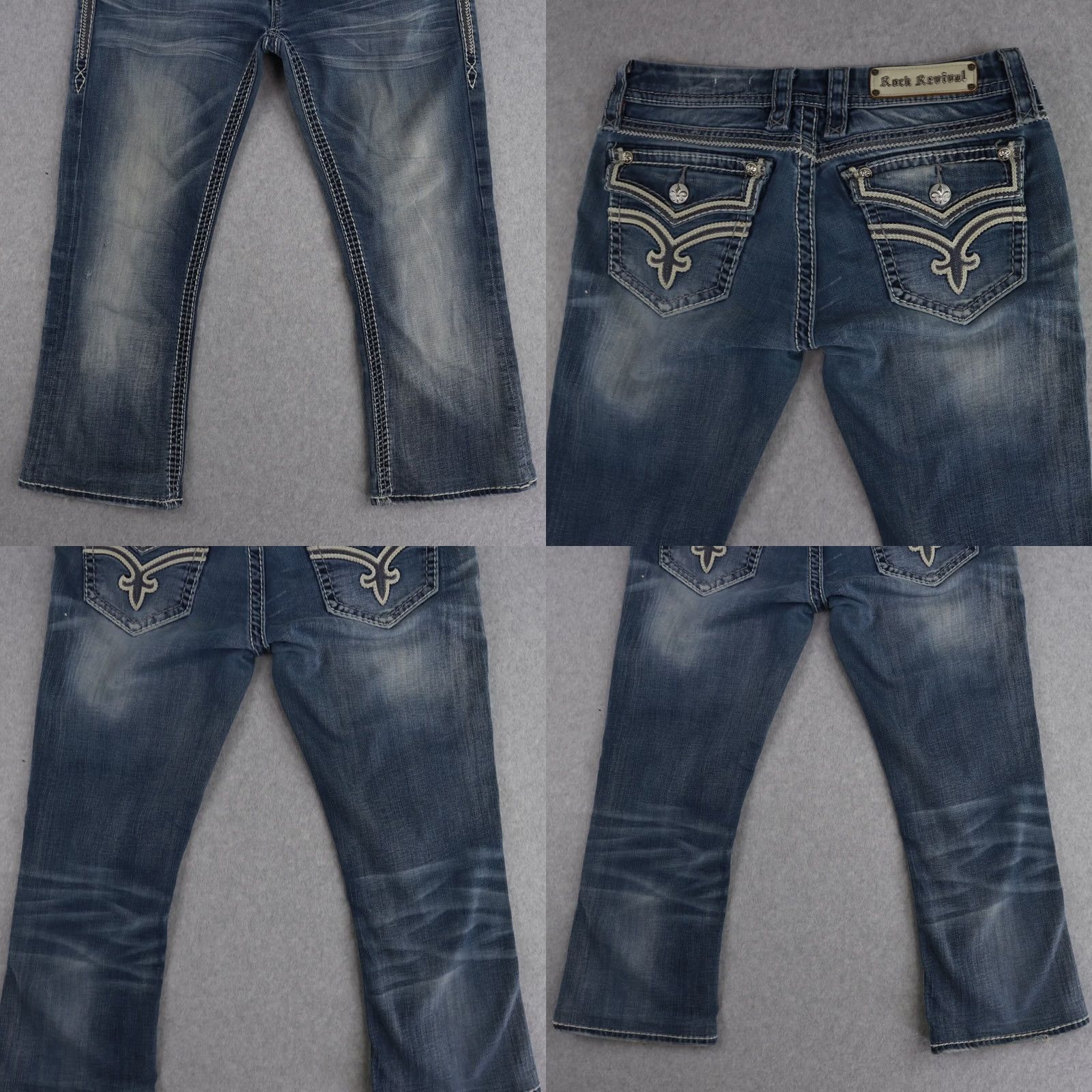 Vintage Rock Revival Jeans Boots Bootcut Distressed Blue 30 US 30 x 22.5in Womens Pants Vintage Style Ashley Distress Denim Size 30" / US 8 / IT 44 - 9 Thumbnail