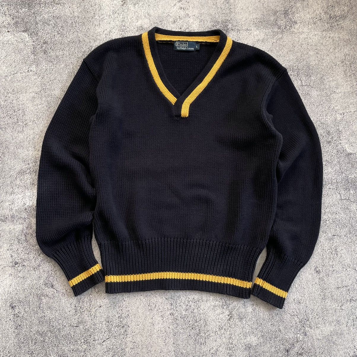 Polo Ralph Lauren Vintage Ralph Lauren Polo Cotton Navy Blue Sweater Elbow Size US L / EU 52-54 / 3 - 2 Thumbnail
