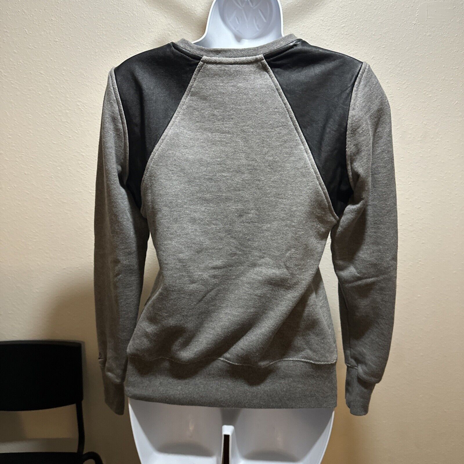 Nike Nike Gray Sweatshirt with Lamb Leather Shoulder Panels - S Size S / US 4 / IT 40 - 4 Thumbnail