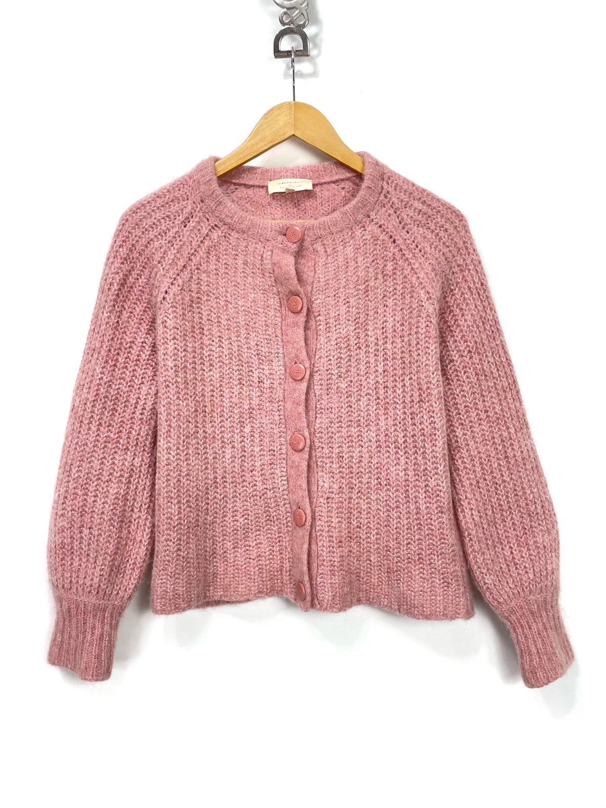 Sezane La Maille Sézane Pink Alpaca Blend Button-Up Raglan Cardigan Size XS / US 0-2 / IT 36-38 - 4 Thumbnail