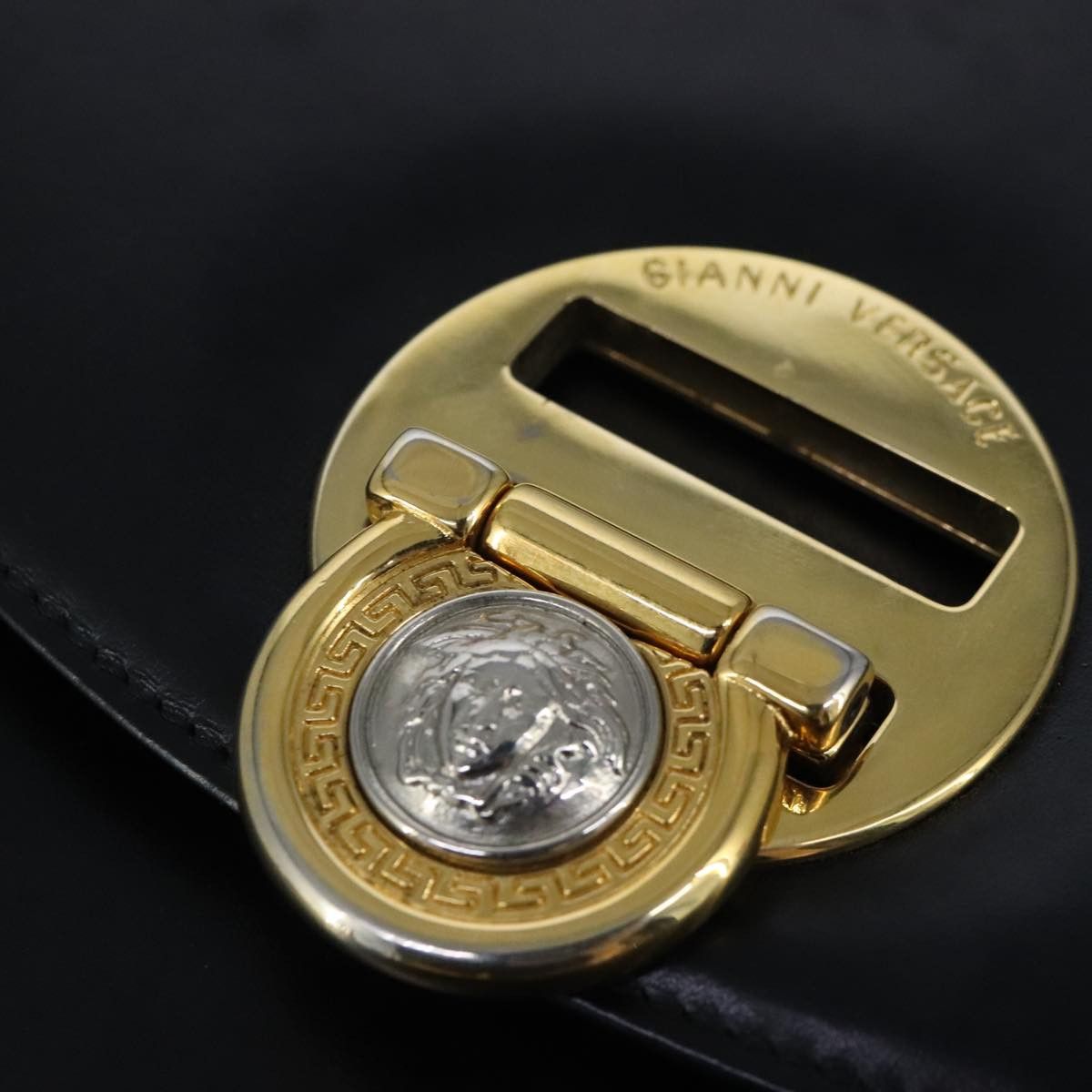 Versace Gianni Versace Shoulder Bag Leather Black Gold Size ONE SIZE - 10 Thumbnail