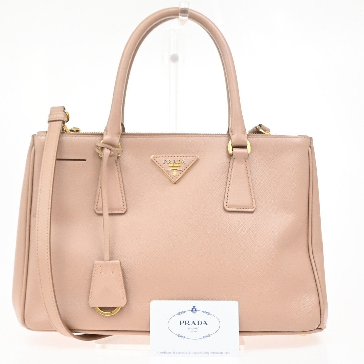 Prada Prada Double Zip Lux Tote Saffiano Leather Size ONE SIZE - 1 Thumbnail
