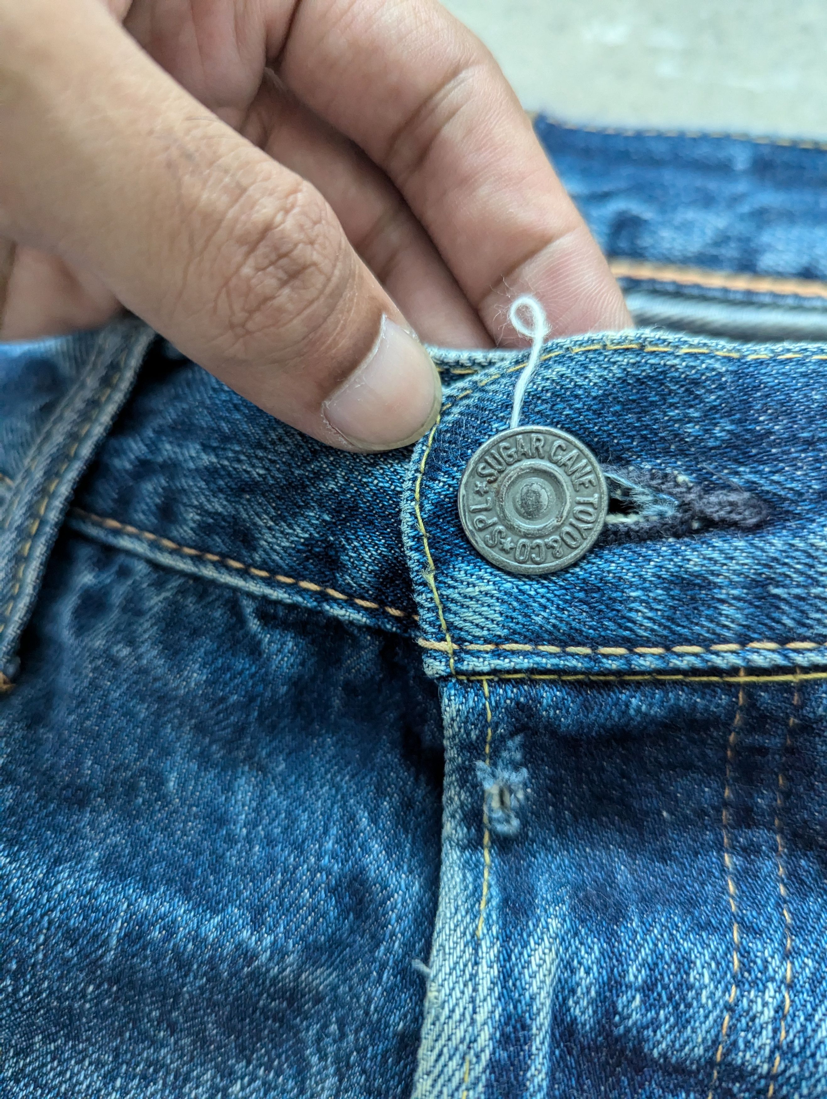 Japanese Brand × Sugar Cane OPEN ORDER 🔥 Vintage Sugar Cane Selvedge Distressed Denim Size US 32 / EU 48 - 9 Thumbnail