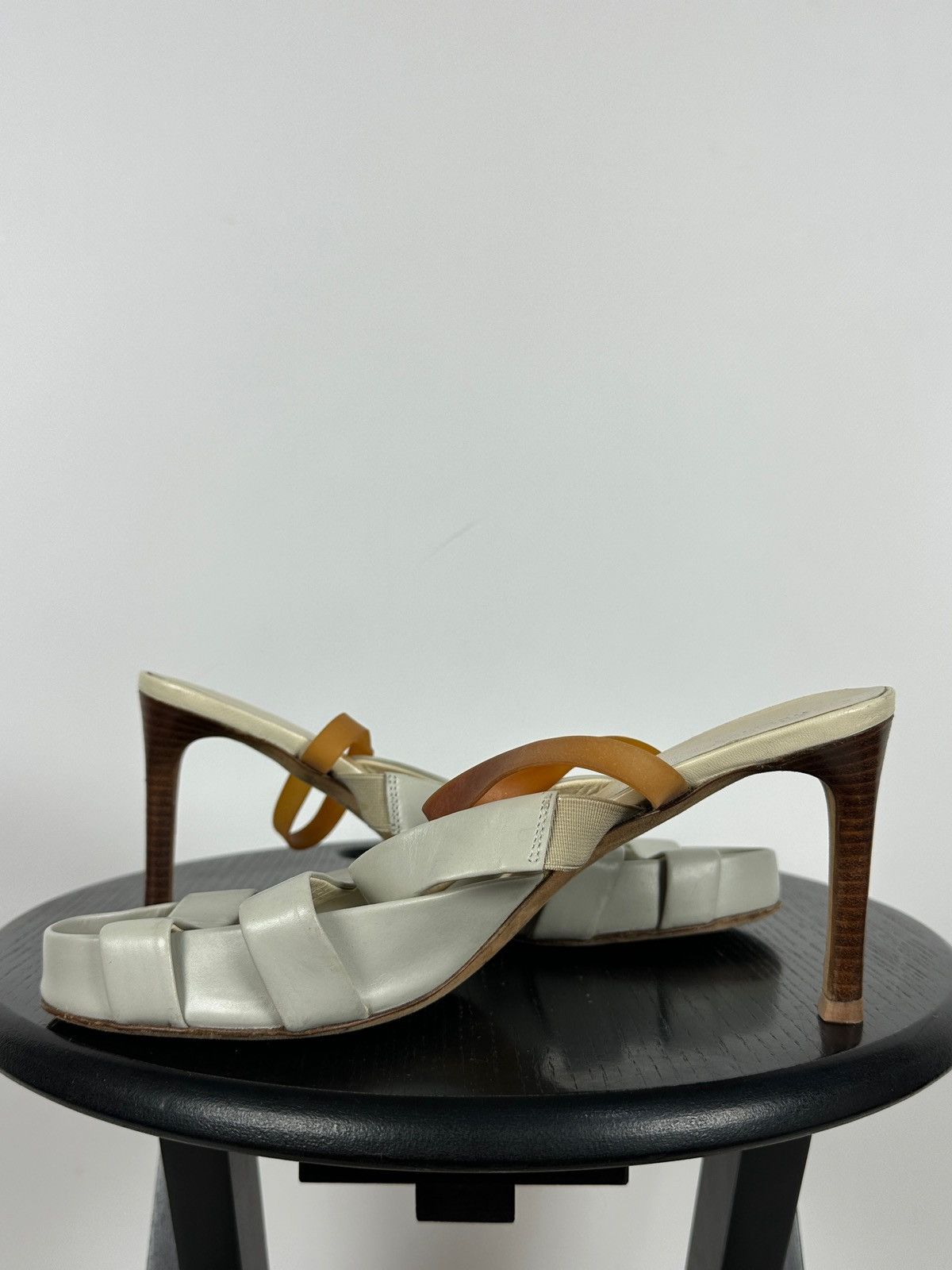 Helmut Lang 00s Vintage Helmut Lang Leather Strappy Sandals Heels Size US 9 / IT 39 - 9 Thumbnail