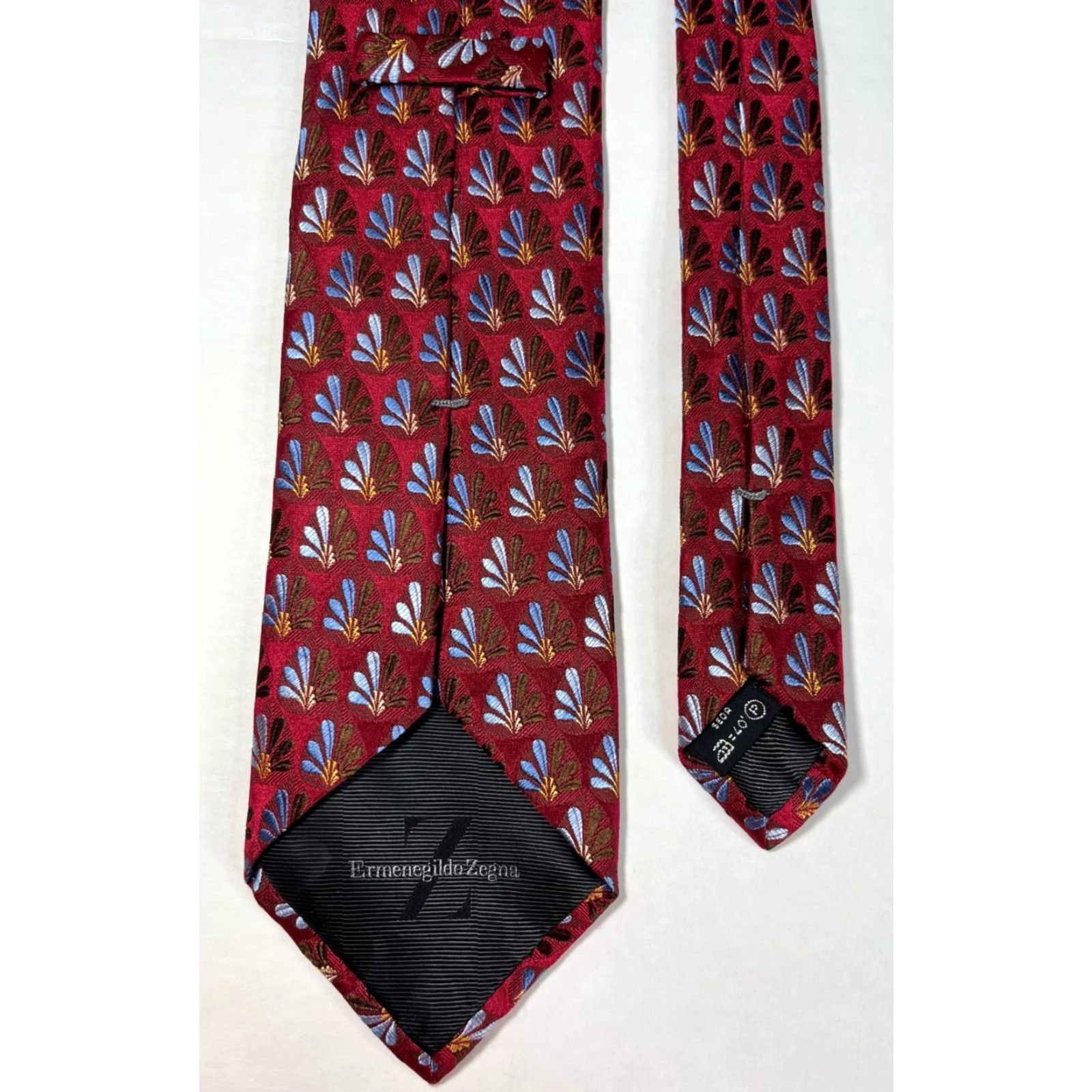 Ermenegildo Zegna Ermenegildo Zegna Tie Men Silk Floral Made in Italy - Red Multicolor Woven 59" 3.75" Wide Designer Necktie Size ONE SIZE - 6 Thumbnail