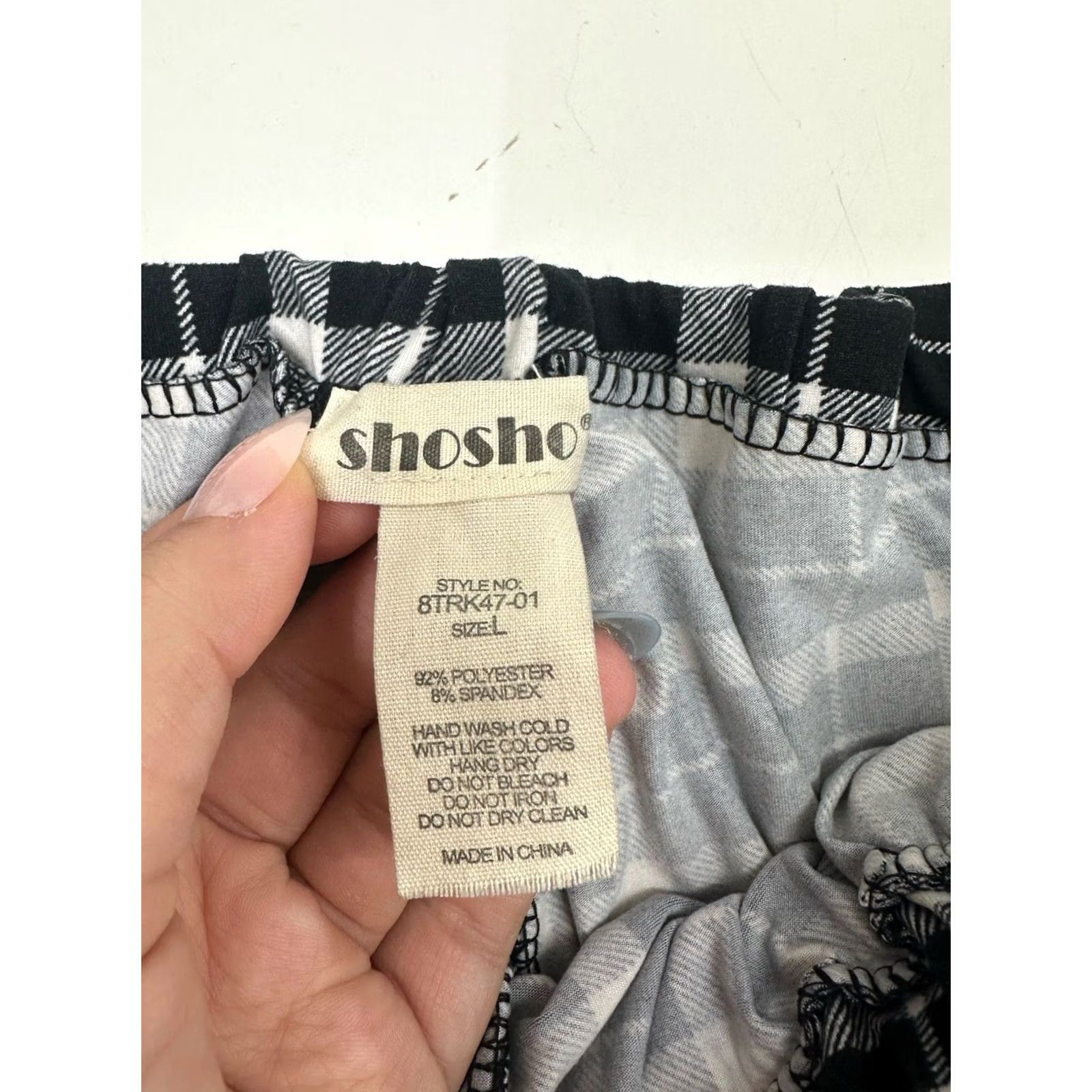 Vintage Shosho Womens Pants Paperbag Waist Plaid Tapered Leg Black White Size L Size 36" / US 14 / IT 50 - 6 Thumbnail