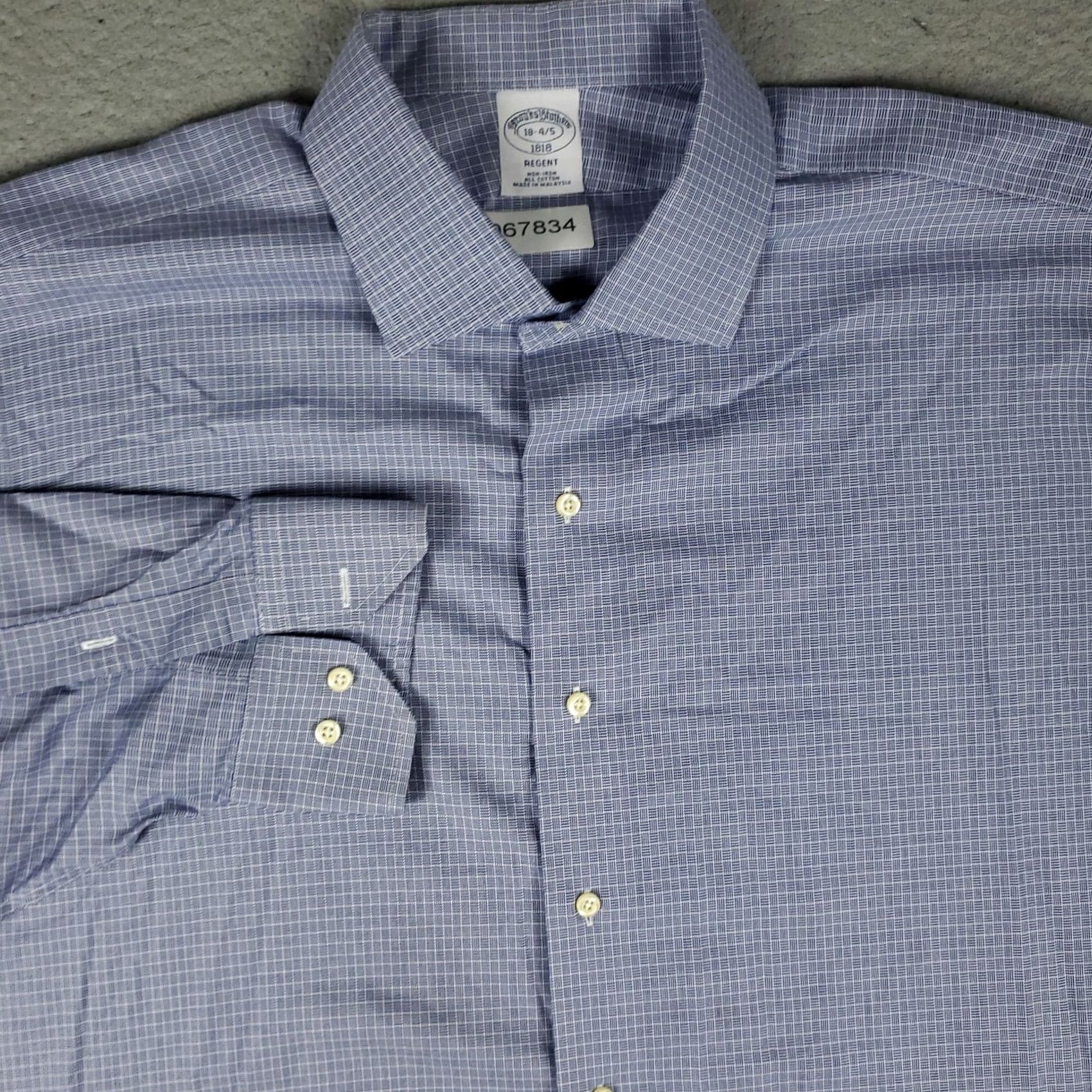 Brooks Brothers Brooks Brothers Shirt Mens 18 Blue Plaid Regent Button Up Long Sleeve Size US XXL / EU 58 / 5 - 2 Thumbnail