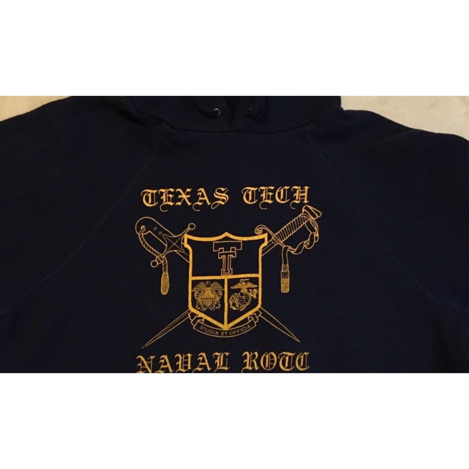 Vintage VINTAGE 80s Texas Tech Faded ROTC Hoodie Army College Military PE Track Grunge 90s Size US S / EU 44-46 / 1 - 5 Thumbnail