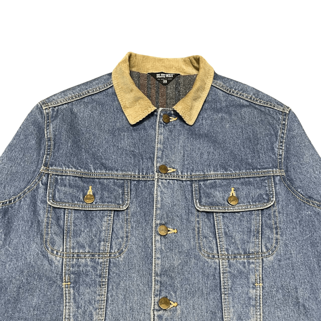 Japanese Brand Vintage Blue Way Blanket Lined Denim Trucker Jacket Size US L / EU 52-54 / 3 - 2 Thumbnail
