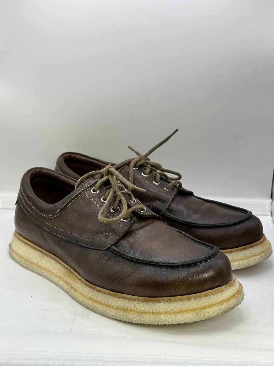 Shoto SHOTO Handmade Leather Shoes Brown Crepe Sole Made in Italy Size US 7.5 / EU 40-41 - 2 Thumbnail