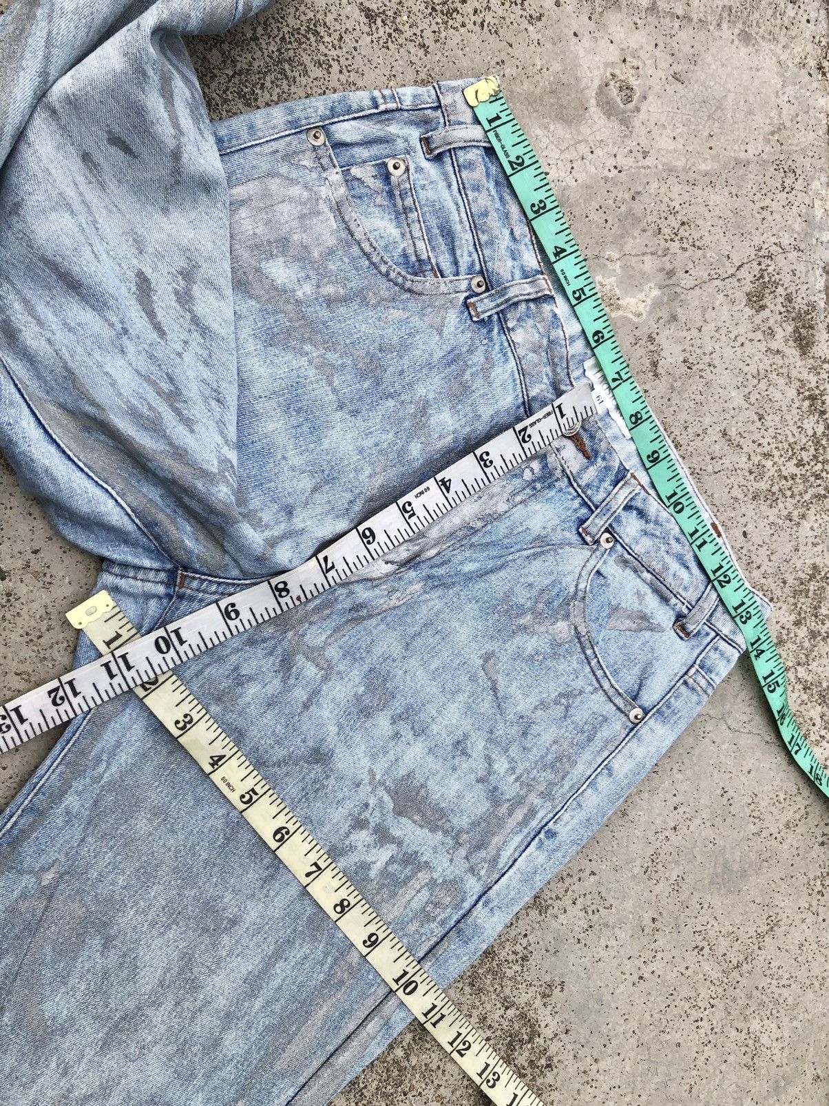 If Six Was Nine FLARED⚡️⚡️PAINTED SILVER JEANS BY LINDSTORM Size 27" / US 4 / IT 40 - 8 Thumbnail