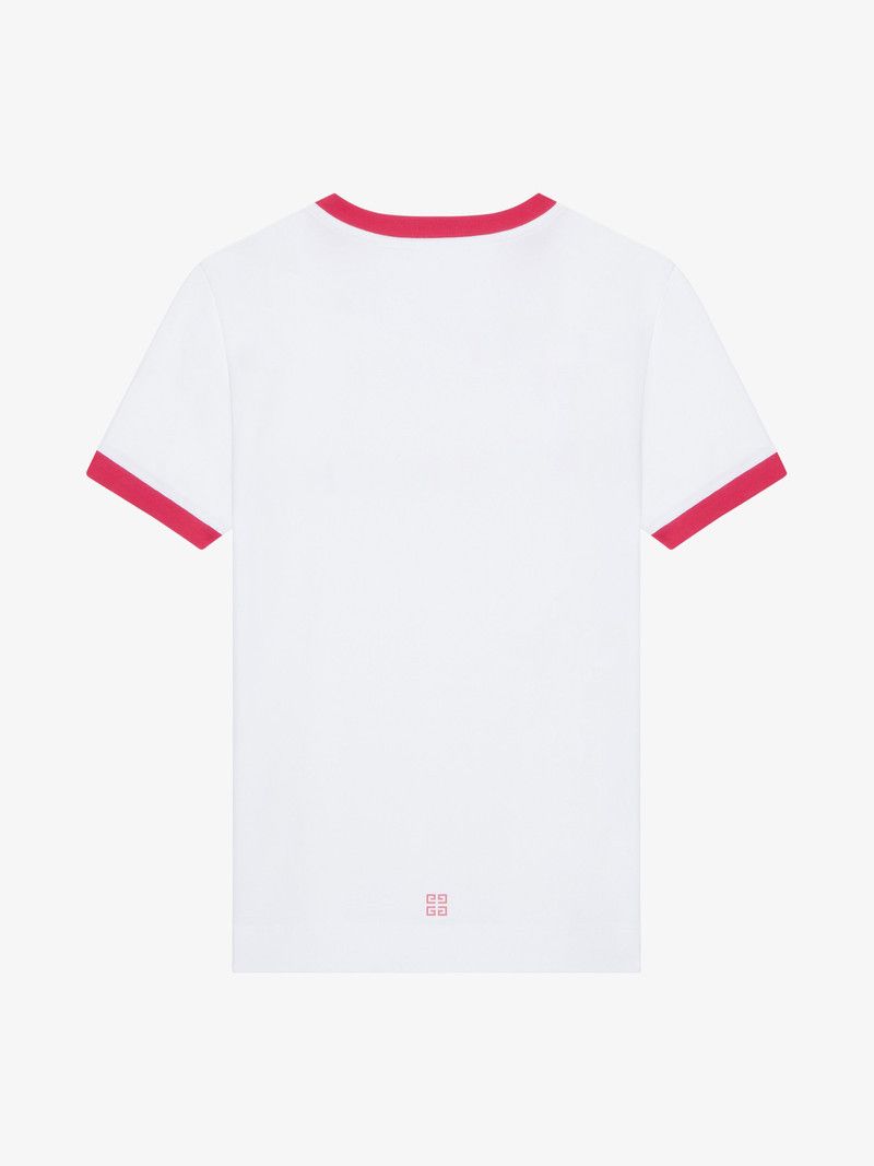 Givenchy o1w1db10326 Ringer T-Shirt in White/Pink Size S / US 4 / IT 40 - 2 Thumbnail