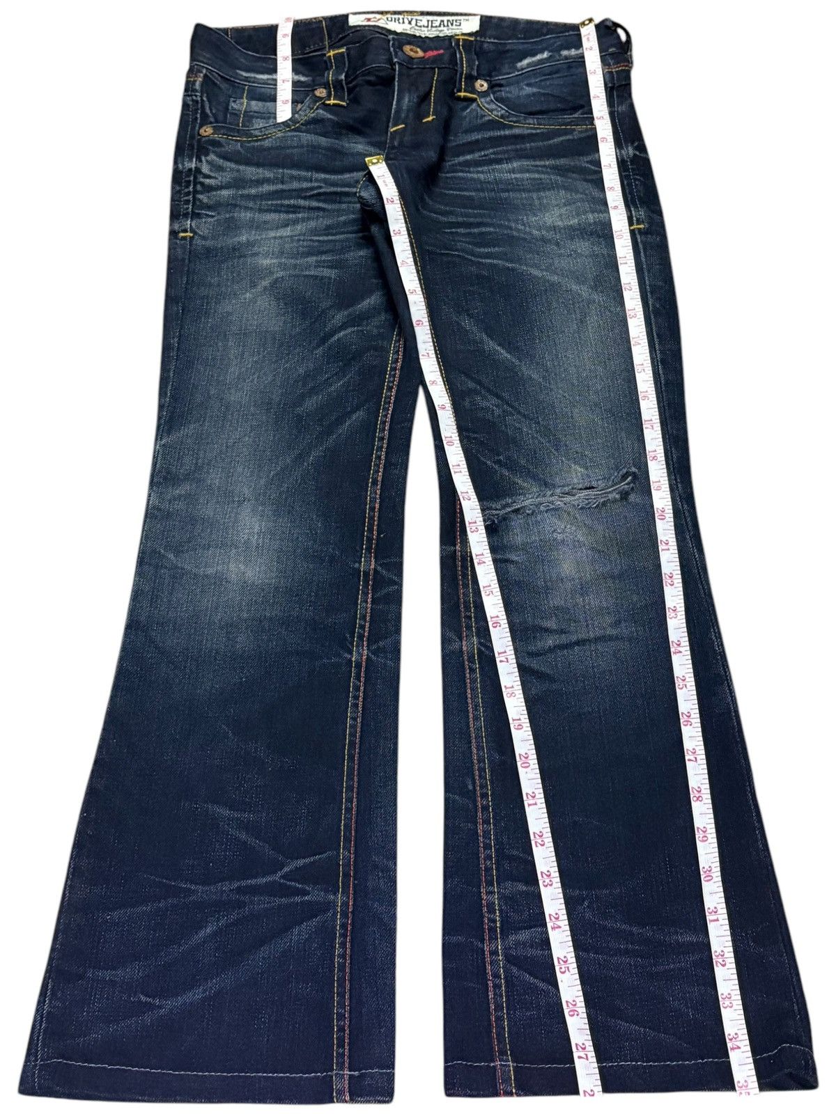 Japanese Brand Vintage Japanese Brand Mud Wash Distressed Flare Jeans Size 29" - 14 Thumbnail