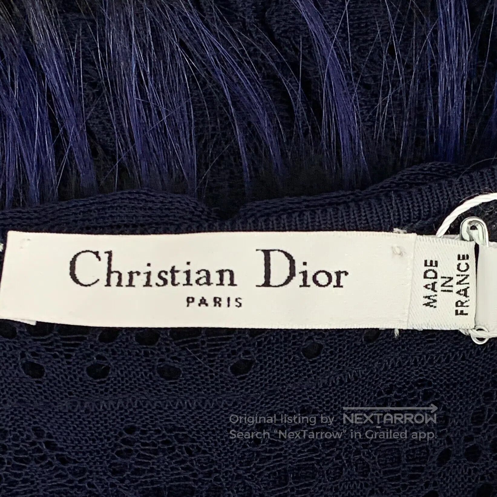 Dior Dior Dark blue fox fur round neck sleeveless dress| Size S / US 4 / IT 40 - 5 Thumbnail