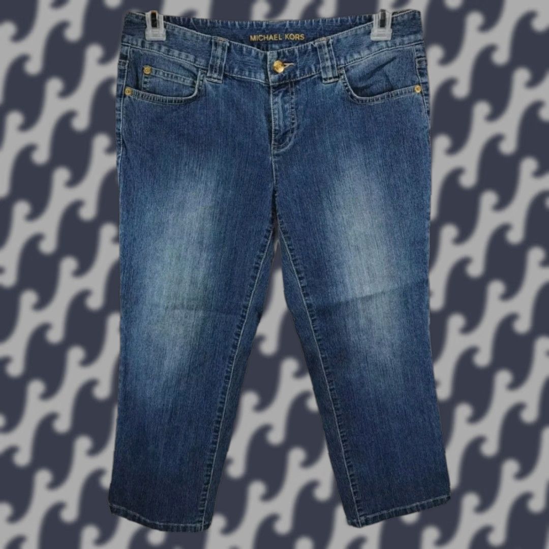 デニム・ジーパン MICHAEL KORS Women Denim Pants MS59070FAU 945 Blue Denim Wide-Leg Jeans | Michael Kors [US]