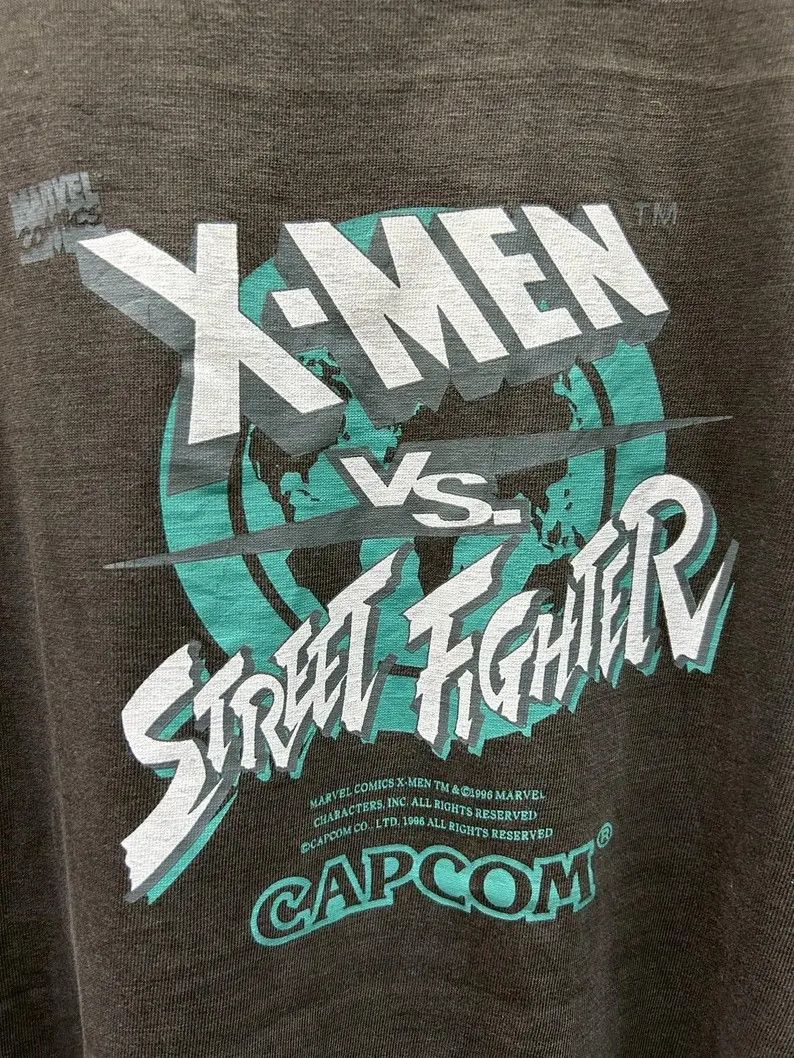 Vintage Vintage 1996 X-Men VS Street Fighter tshirt size L Size US L / EU 52-54 / 3 - 5 Thumbnail