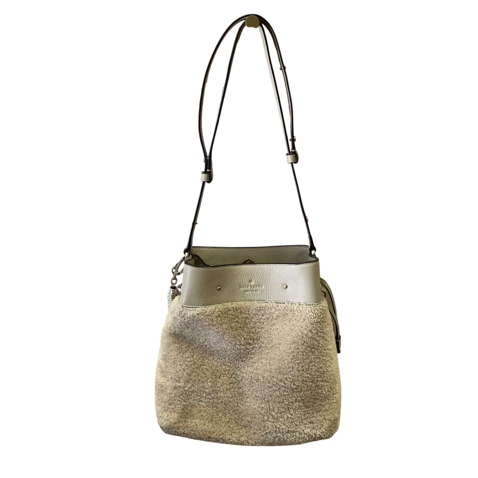 Kate Spade Kate Spade Marti Shearling Bucket Bag Beige Leather Size ONE SIZE - 1 Thumbnail