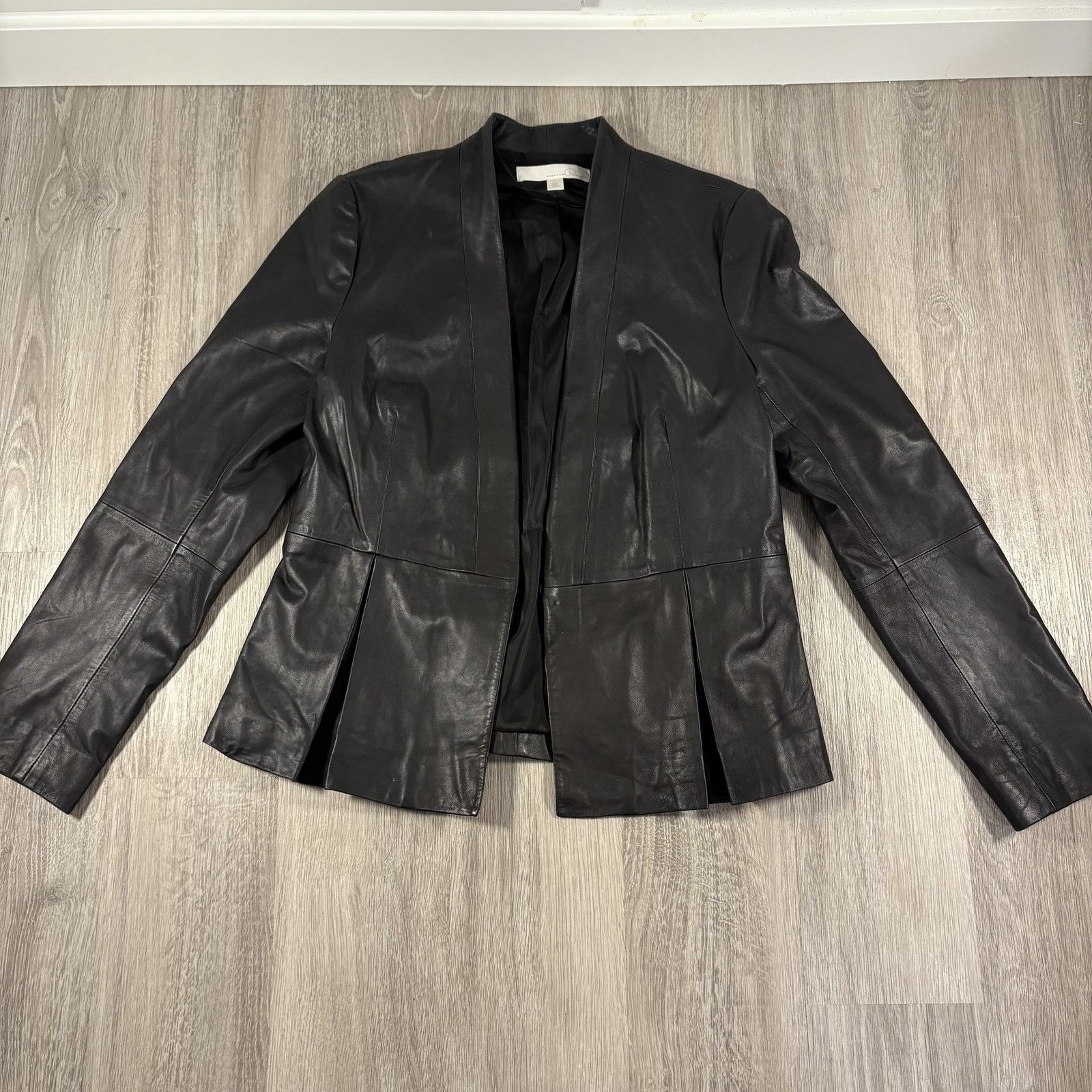 Other Emerson Rose Women's Leather Jacket Black Open Blazer Size L Size L / US 10 / IT 46 - 2 Thumbnail