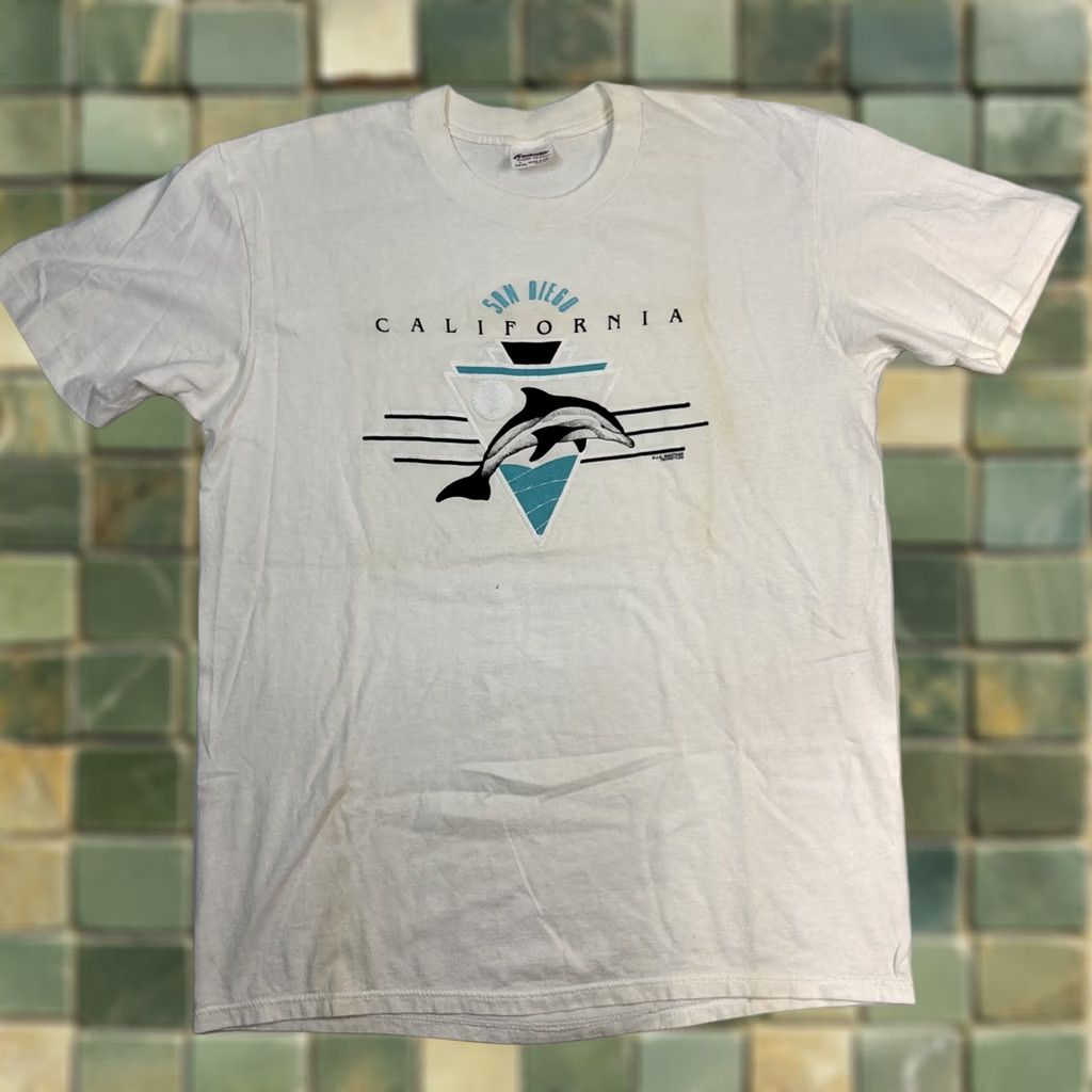Vintage Stedman T Shirt Men L White San Diego California Puff Paint Size US L / EU 52-54 / 3 - 1 Thumbnail
