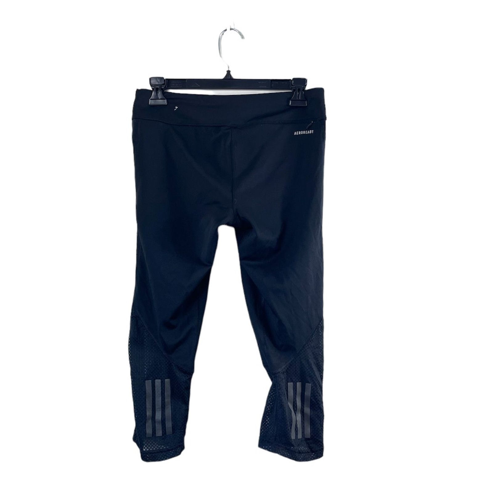 Adidas Women's Black Mesh Adidas Running Capris M Size 29" - 2 Thumbnail