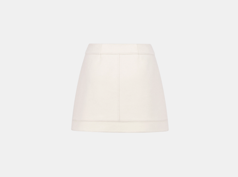 o1w1db11225 450J12 Wrap Mini Skirt in White/Navy Blue