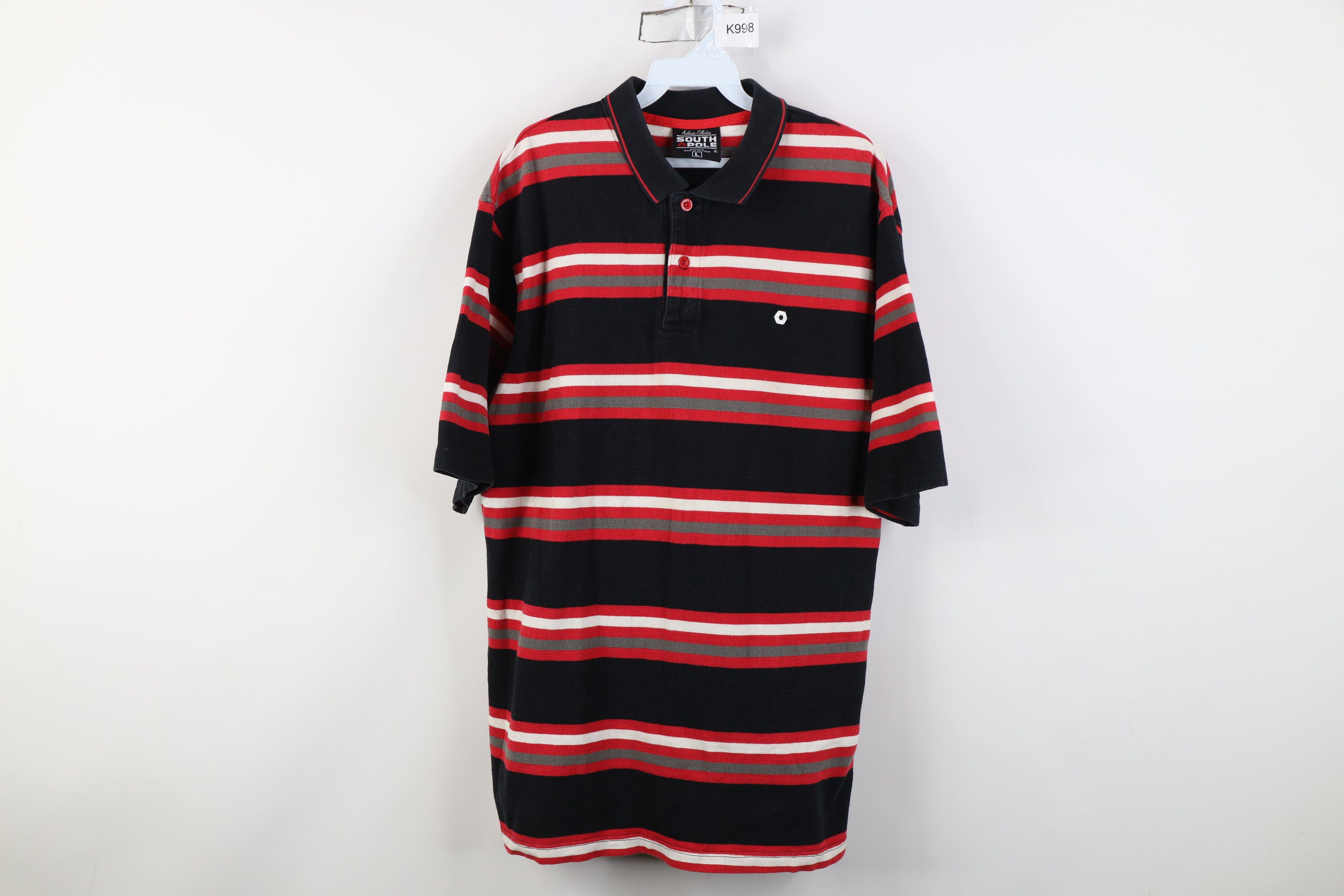 Southpole Vintage 90s Y2K Southpole Thermal Waffle Knit Golf Polo Size US L / EU 52-54 / 3 - 1 Thumbnail