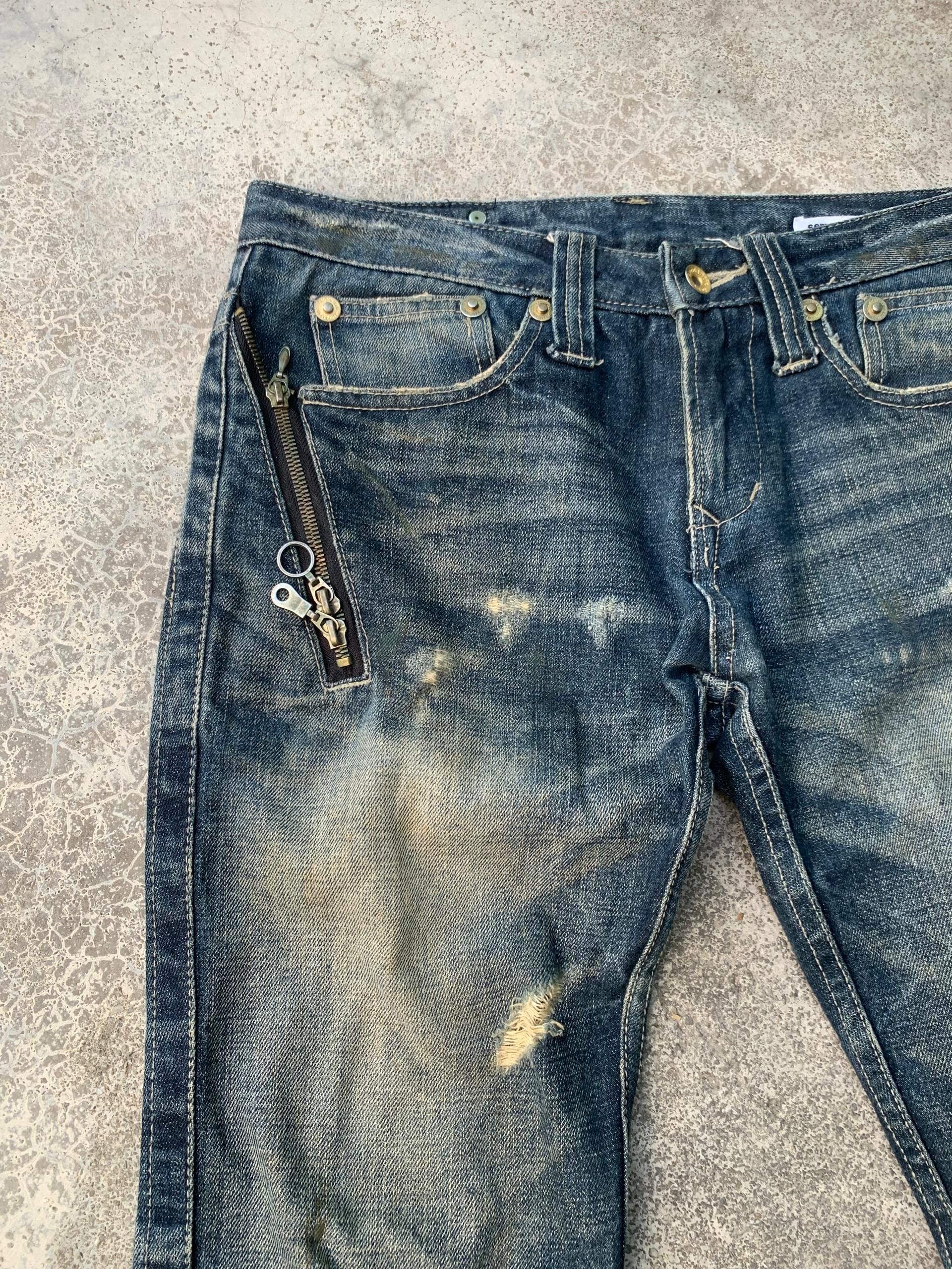 semanticdesign Rare Vtg Semantic Design Denim Flare Jeans Zipper Size US 31 - 5 Thumbnail