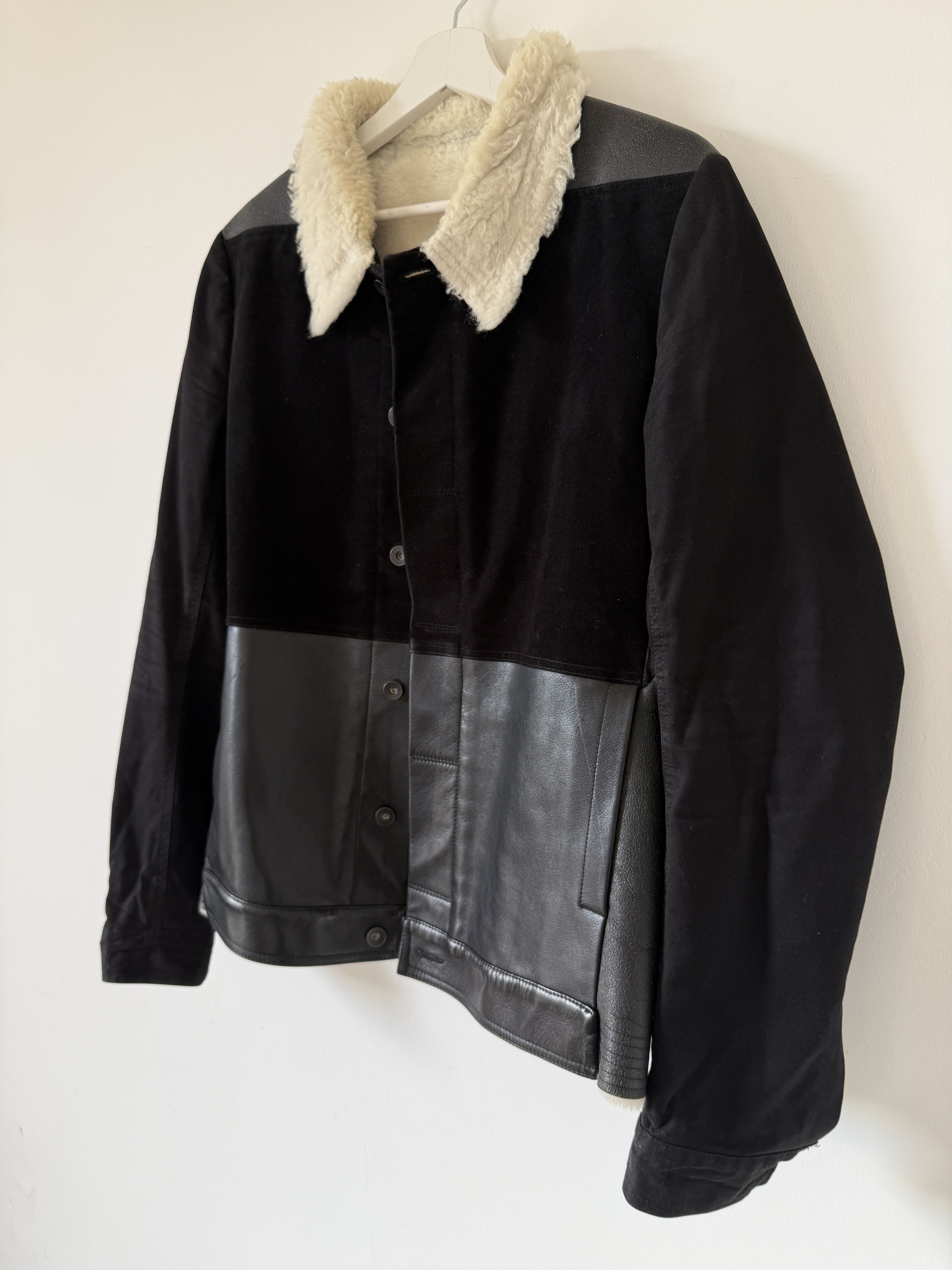 Rick Owens Drkshdw Rick Owens DRKSHDW Sliced Worker Shearling Jacket Black Size US S / EU 44-46 / 1 - 2 Thumbnail