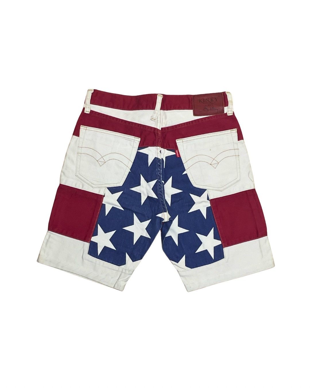 Japanese Brand hysteric glamour "A-Line" Striped Punk-Style Denim Shorts Size 28" / US 6 / IT 42 - 2 Thumbnail