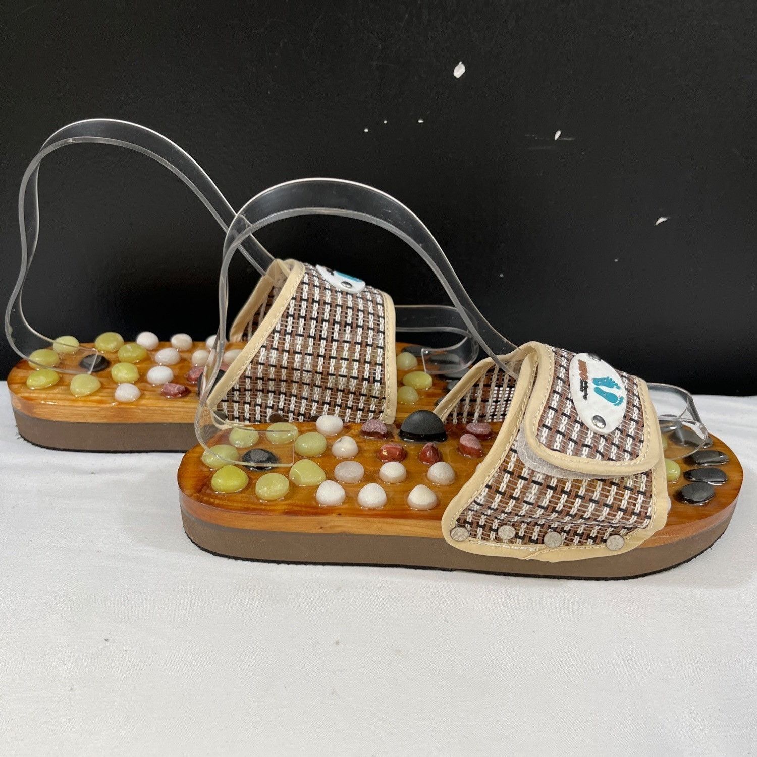 Other Neo Reflecology Womens Tan Stone Massager Sandals Size 6 SKU Size US 6 / IT 36 - 2 Thumbnail