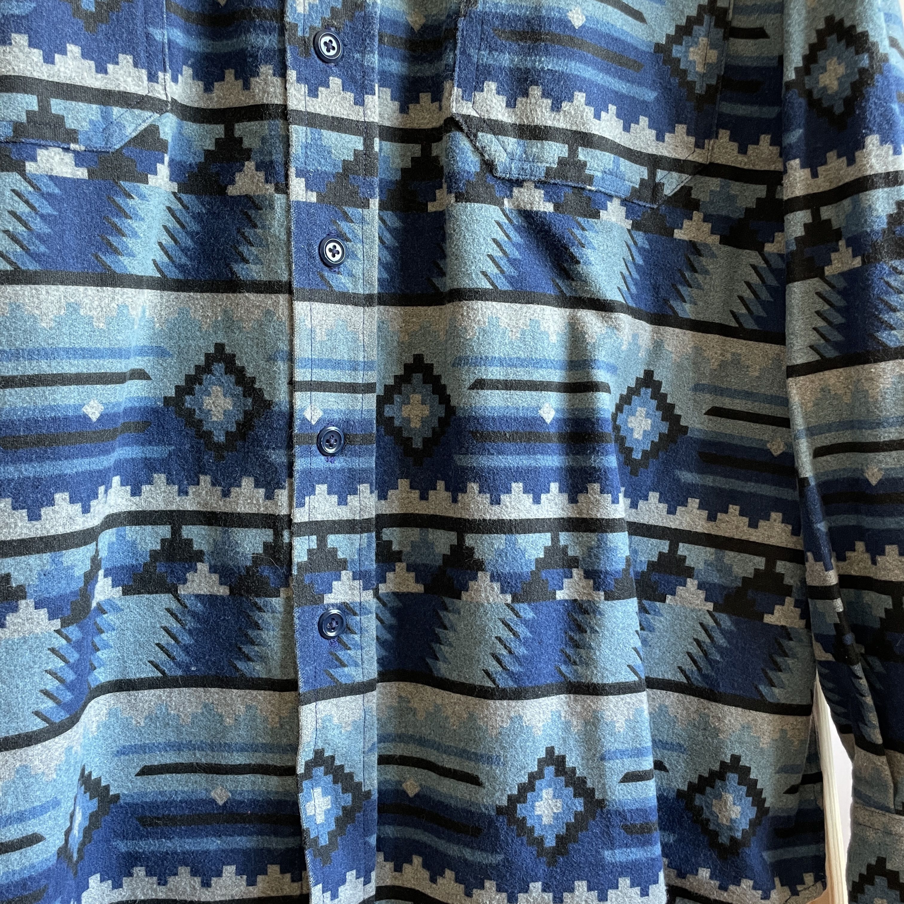 Flannel Cone Mills Vintage Aztec Native Pattern Heavy Flannel Shirt Size US XXL / EU 58 / 5 - 5 Thumbnail