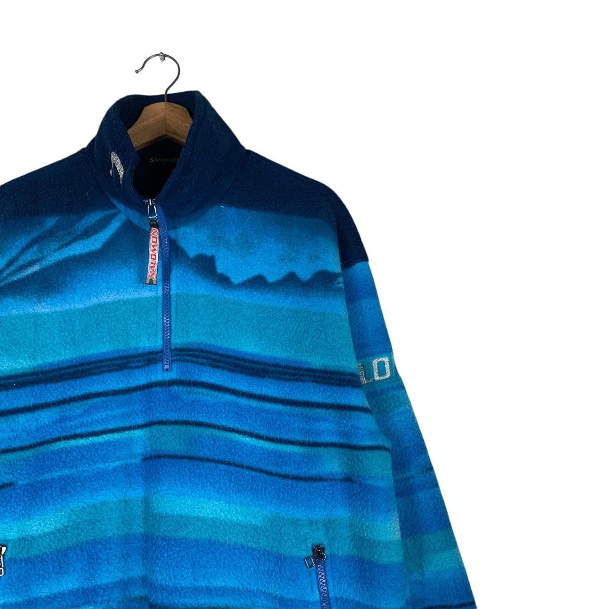 SALOMON Half Zip Pullover Blue Fleece #1360-C61