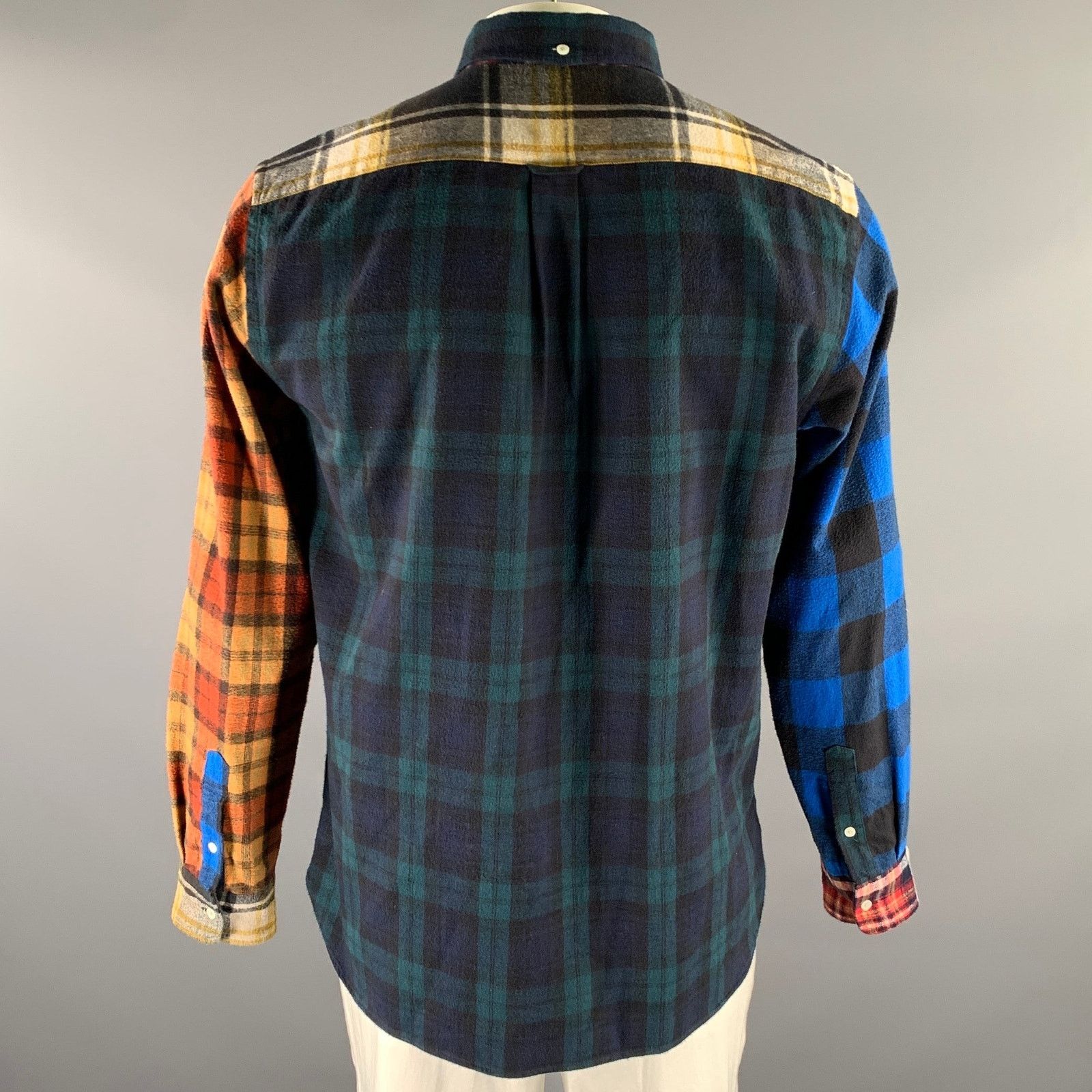 Other BEAMS Size XL Plaid Cotton Patchwork Long Sleeve Shirt Size US XL / EU 56 / 4 - 3 Thumbnail