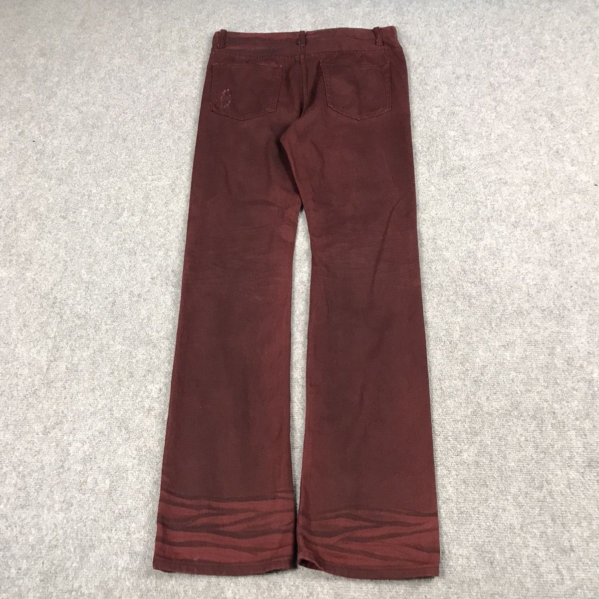 If Six Was Nine × Japanese Brand × Seditionaries BERNINGS SHO DARK RED PUNK PANTS Size US 31 - 10 Thumbnail