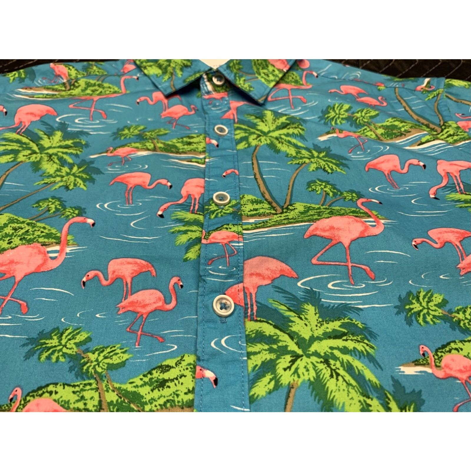 Vintage Flamingo Pink Mens Large Slim Fit Button Down Shirt Extra Large XL Size US L / EU 52-54 / 3 - 3 Thumbnail