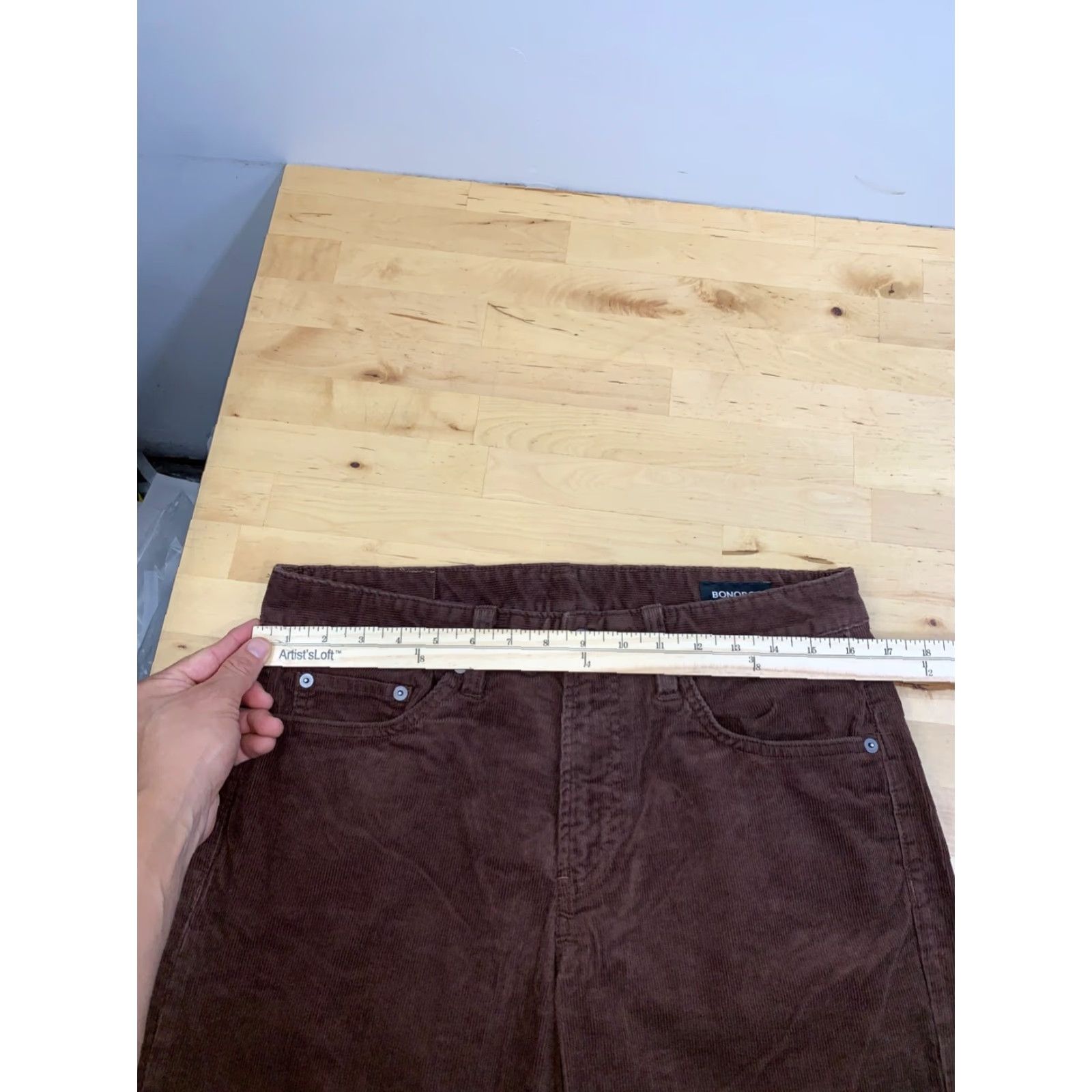 Bonobos Bonobos Pants Mens Slim Corduroy Brown 31x32 Regular Waist 31 Inseam 32 Flat Front Button Closure Straight Leg Casual 12148 Size US 31 - 7 Thumbnail