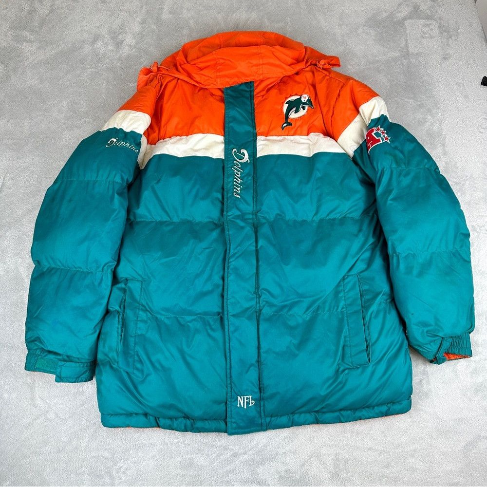 NFL Vintage Rare Miami Dolphins Puffer Jacket Men's Size Medium Size US M / EU 48-50 / 2 - 1 Thumbnail