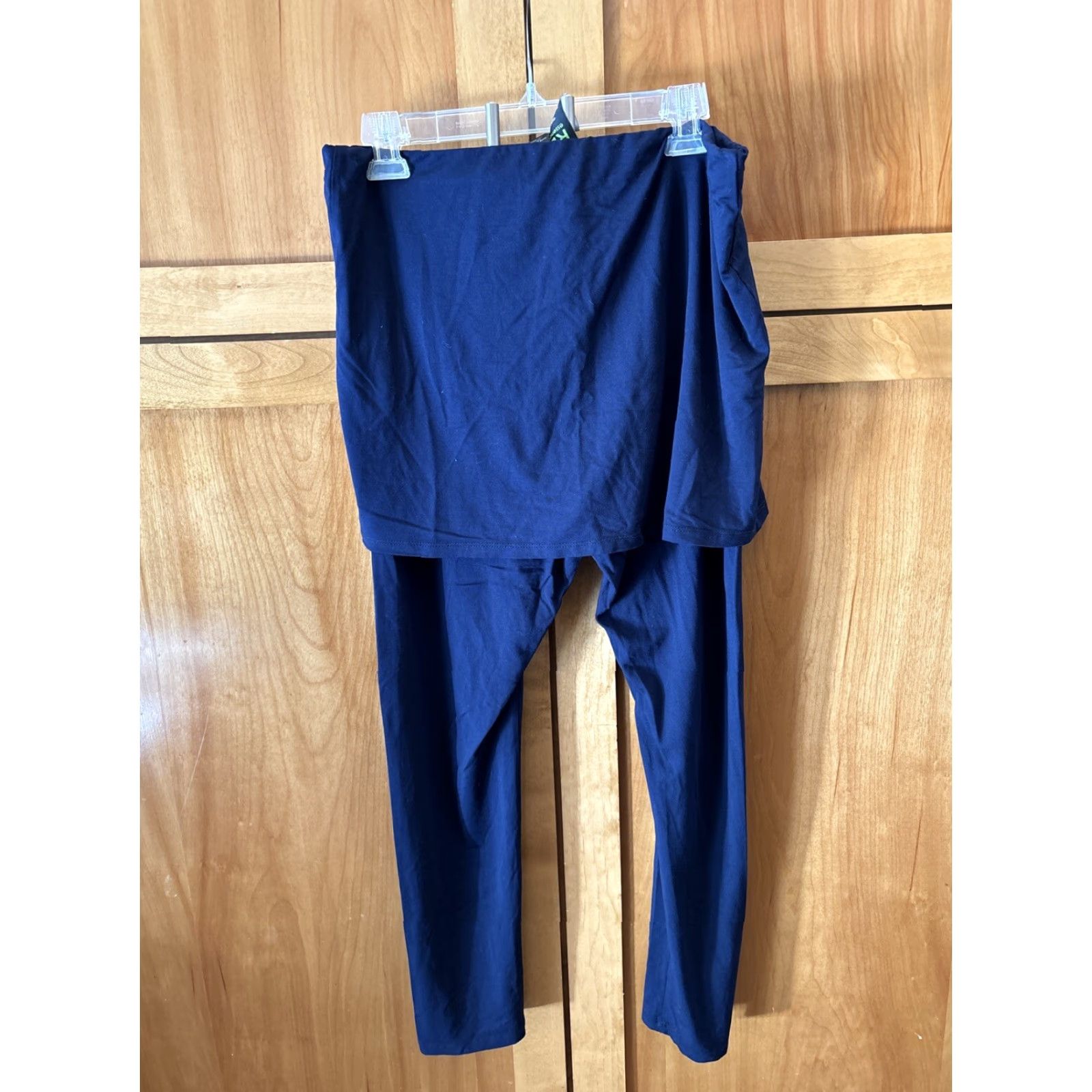 Vintage Pure Essence Urbanology L Navy Blue Bamboo Spandex Skirted Legging Pull On Regular Womens Size L / US 10 / IT 46 - 7 Thumbnail